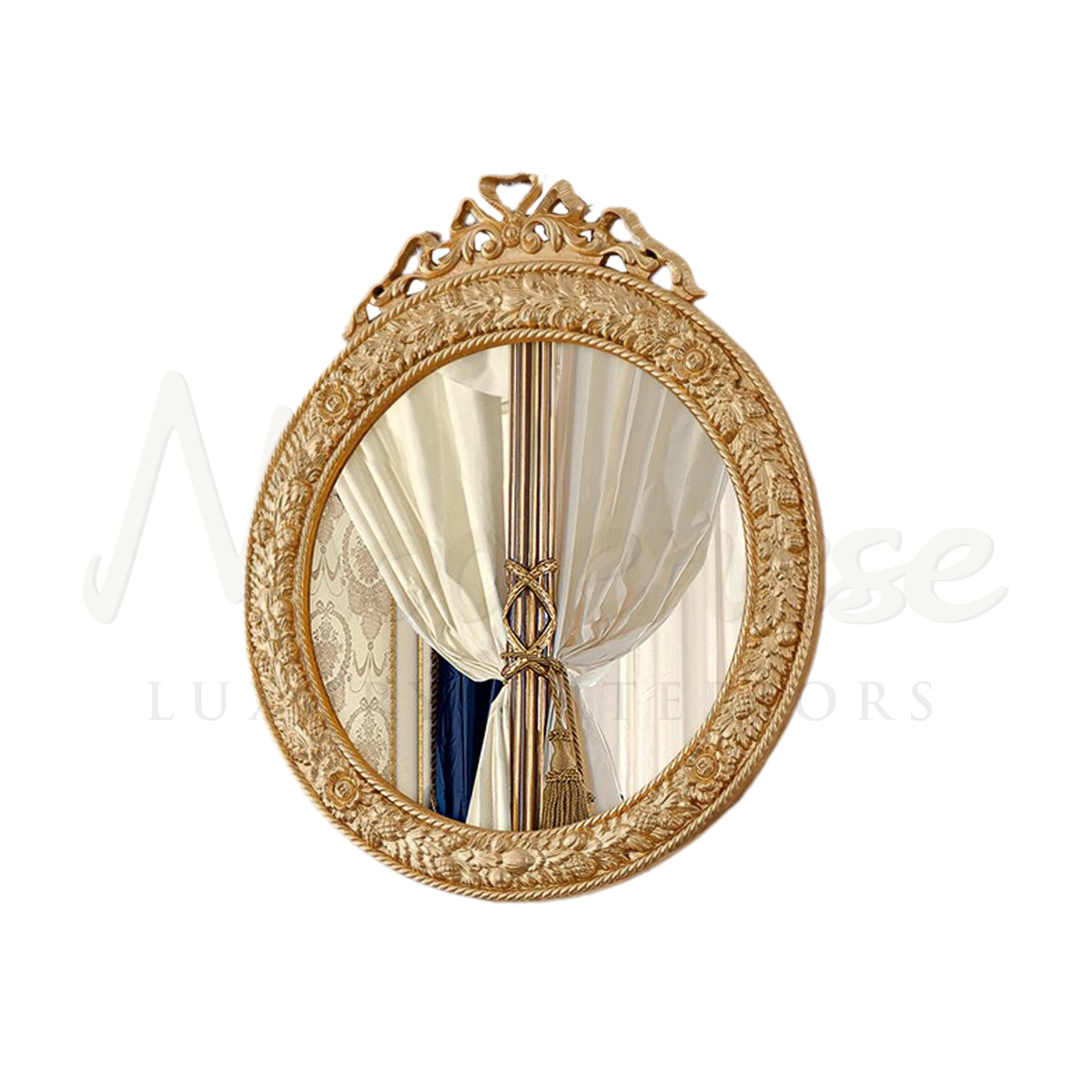 Bella Italian Mirror, epitomizing luxury with its carved frame, adds a touch of noble elegance to interior design and home decor.