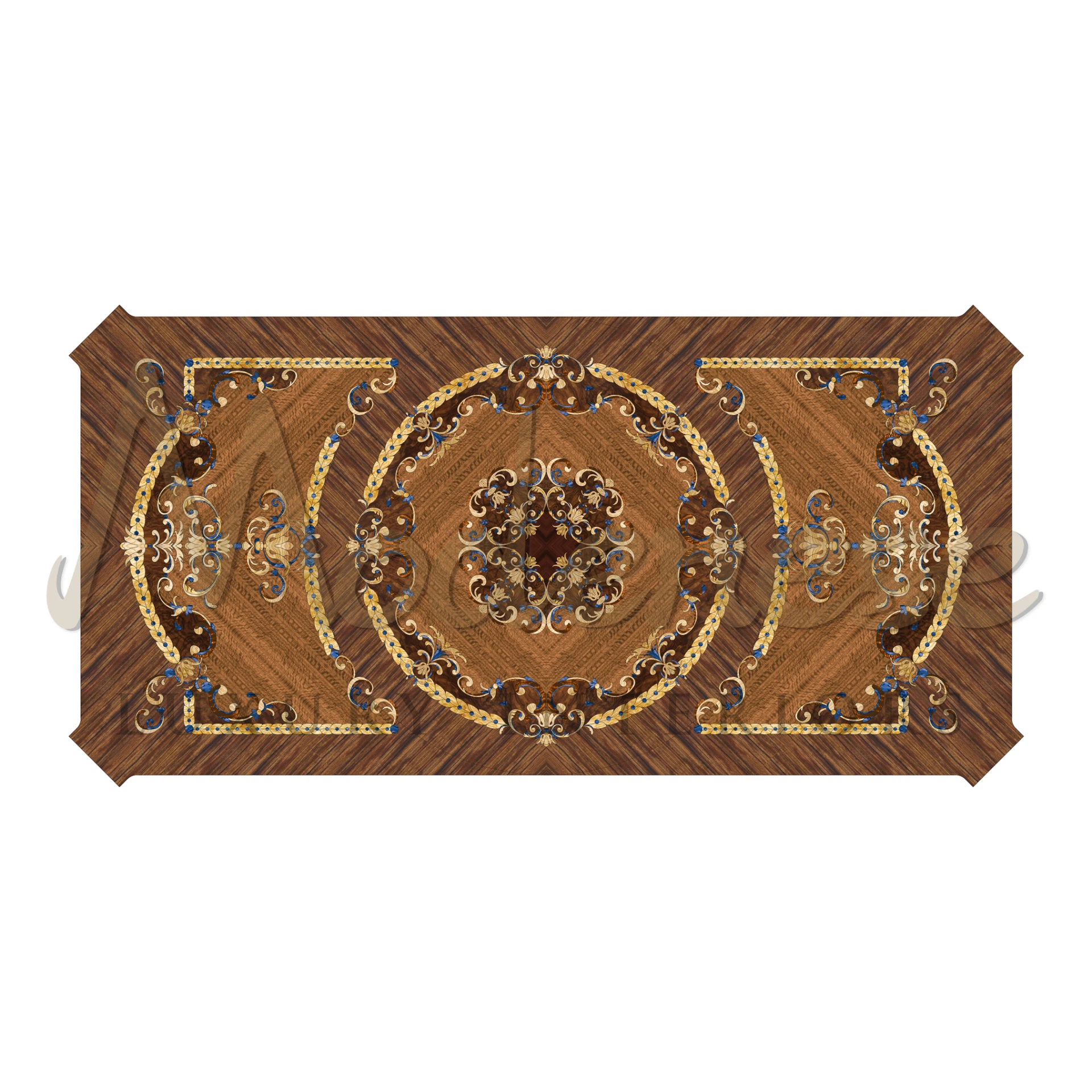 Transform your living room into a sanctuary of style with our Rectangular Wood Marquetry Coffee Table.