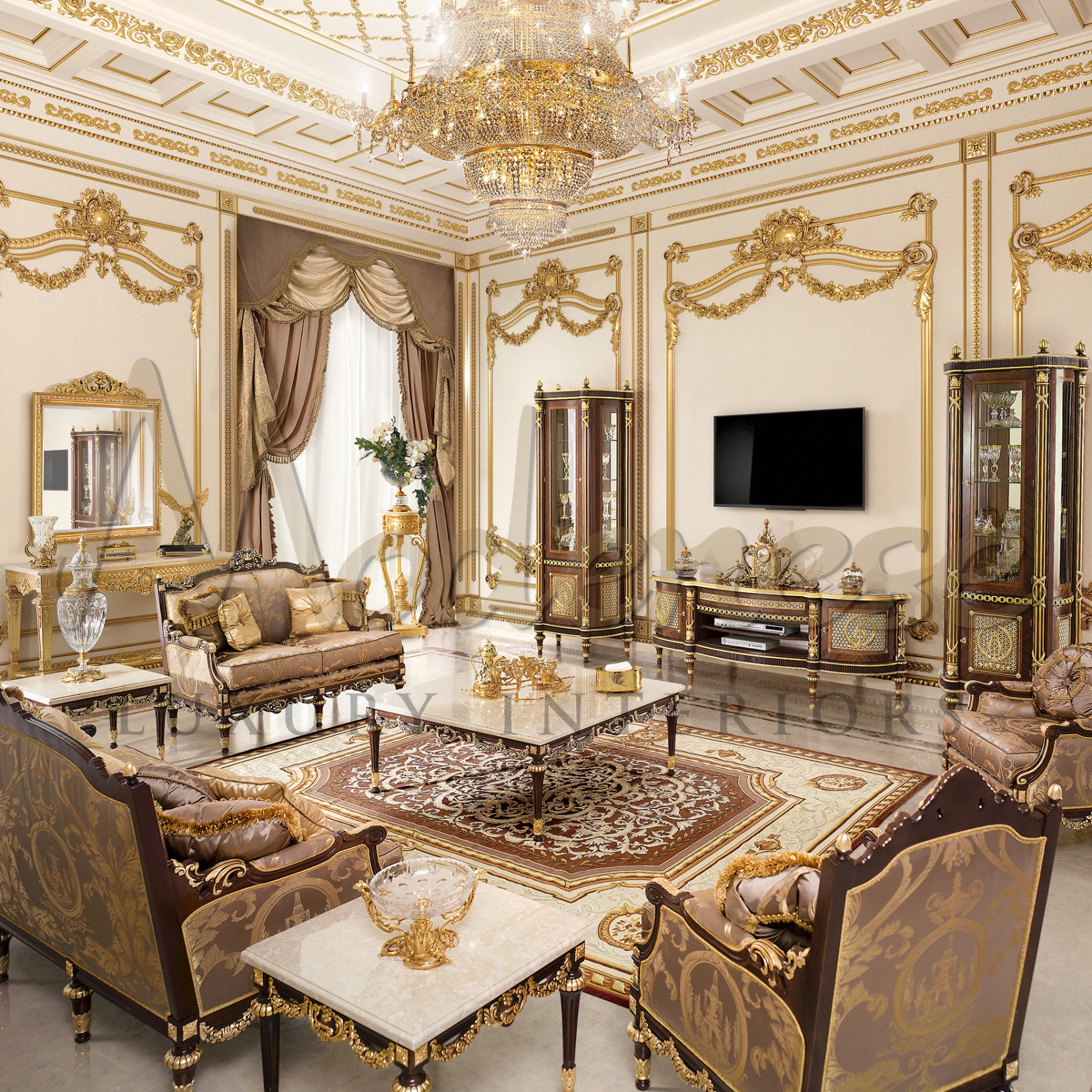 Luxury meets tradition in the Noble Gold Leaf Mirror, showcasing exquisite mirror design and craftsmanship from Italy.