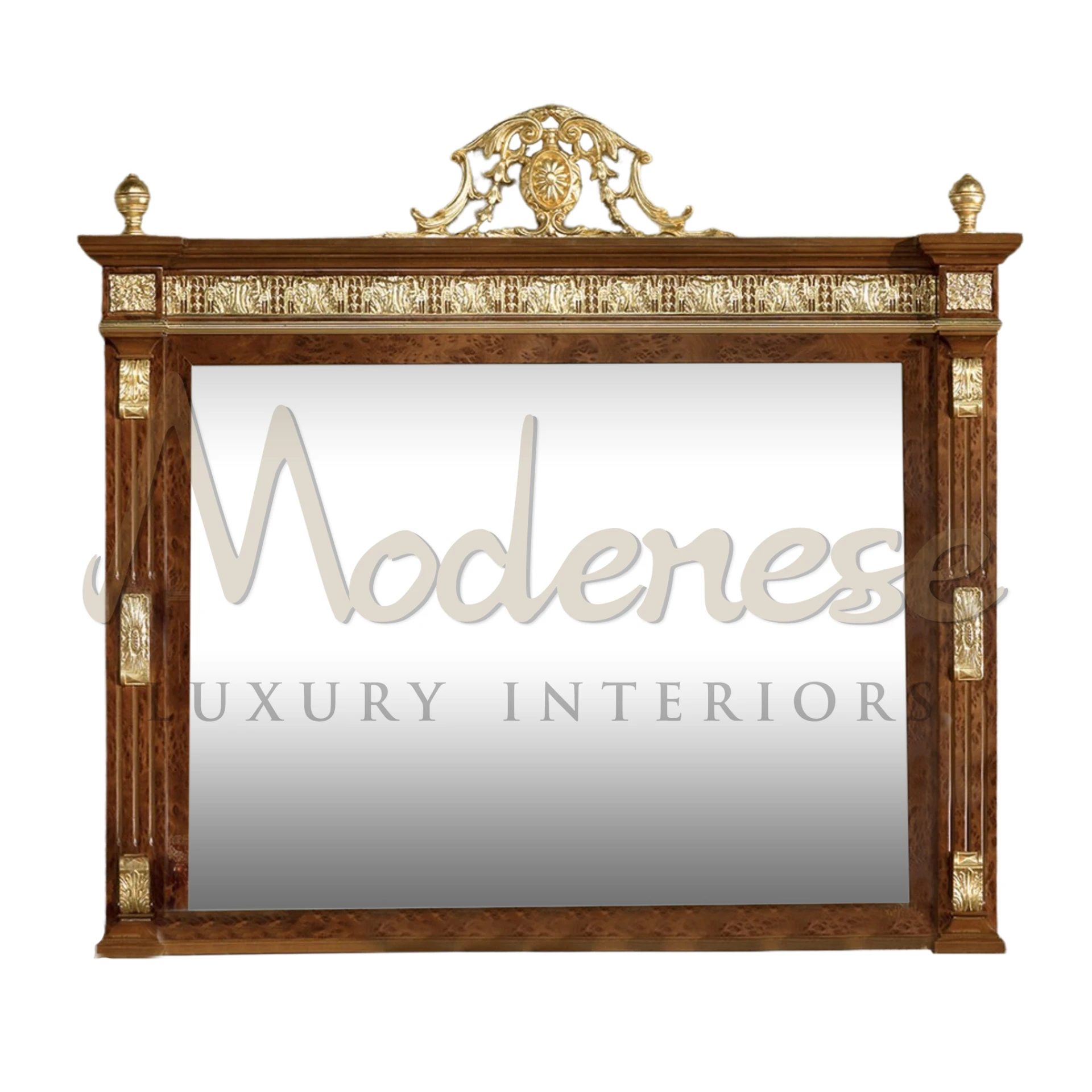 Benedict Handmade Classic Wall Mirror, tailored in Italy, offers luxury and elegance in solid wood for a timeless home decor piece.