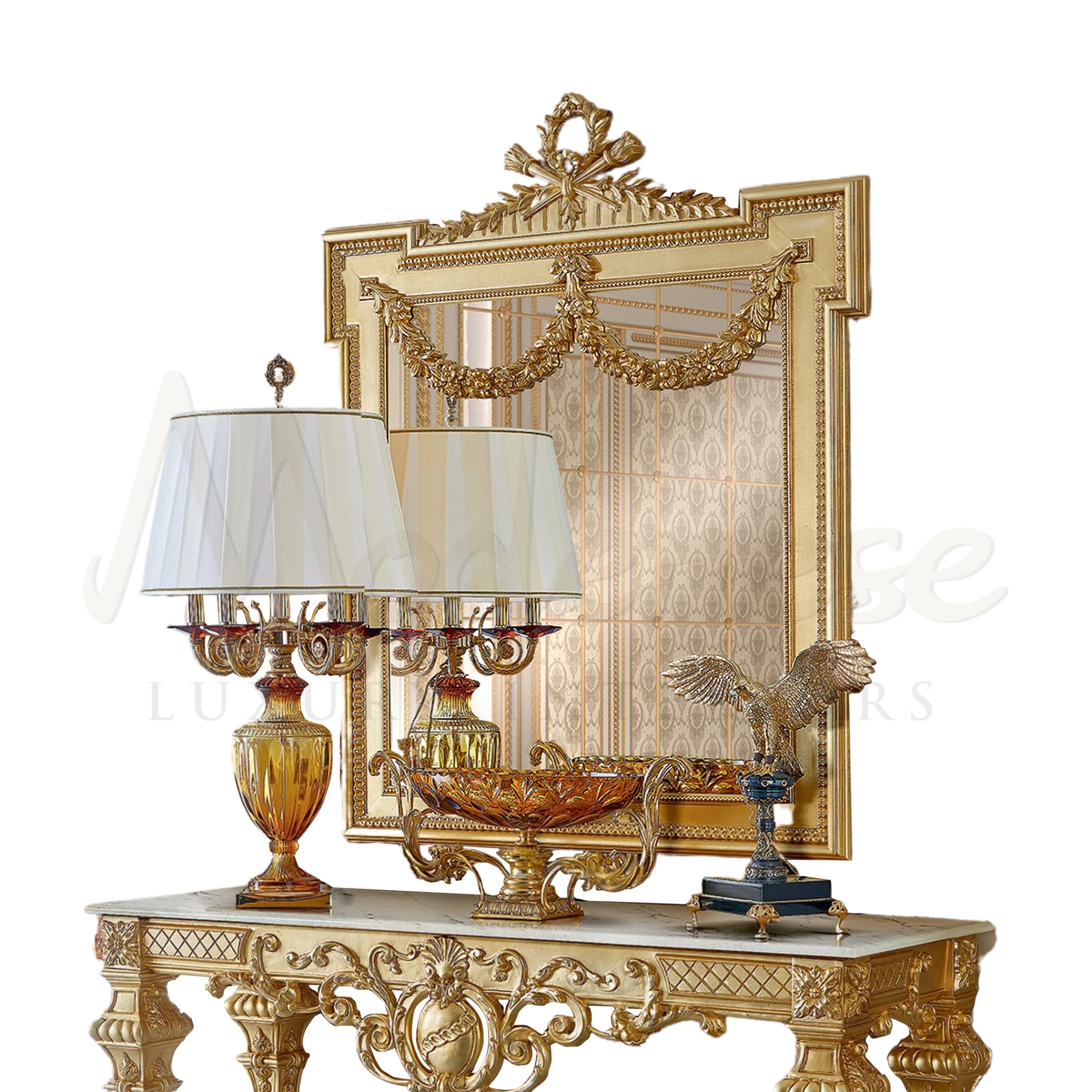 Baroque Style Mirror by Modenese, showcasing Venetian opulence and classic style in luxury handcrafted home decor.