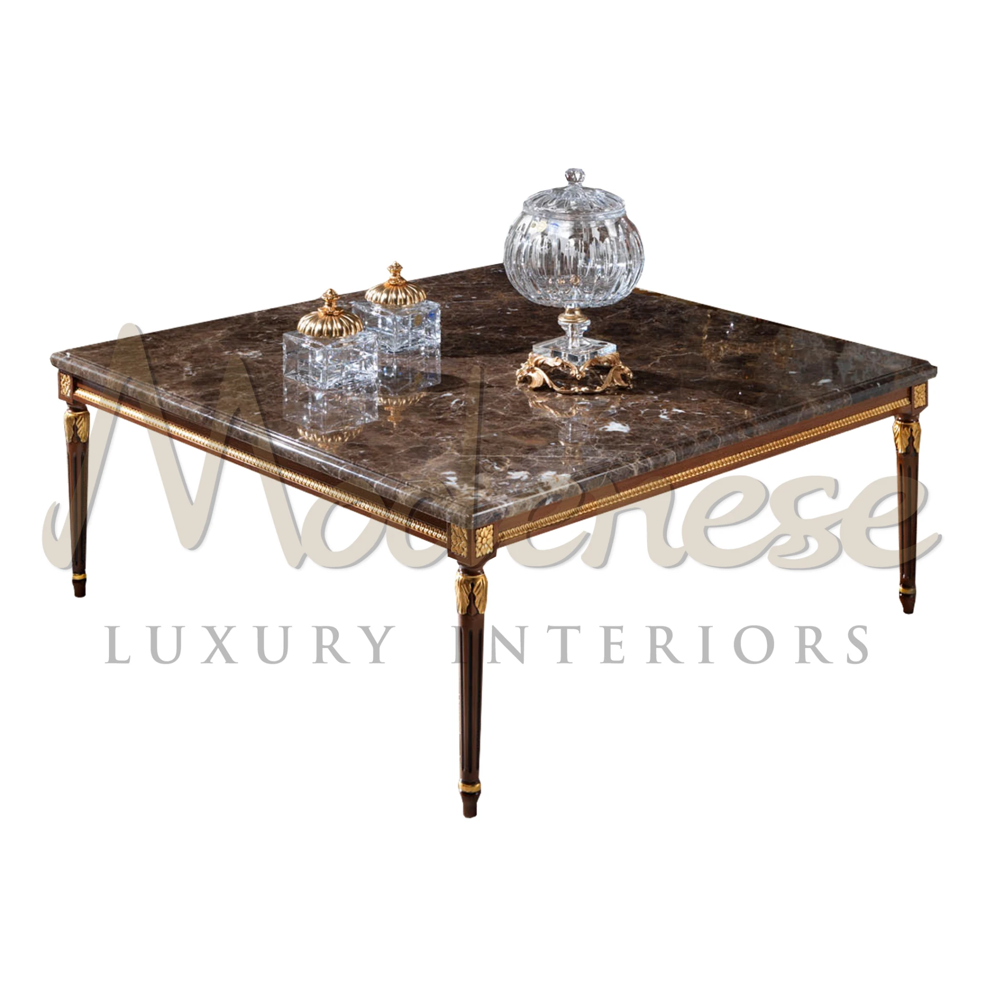 Emperador Dark Imperial Square Coffee Table, a masterpiece of opulence and elegance.