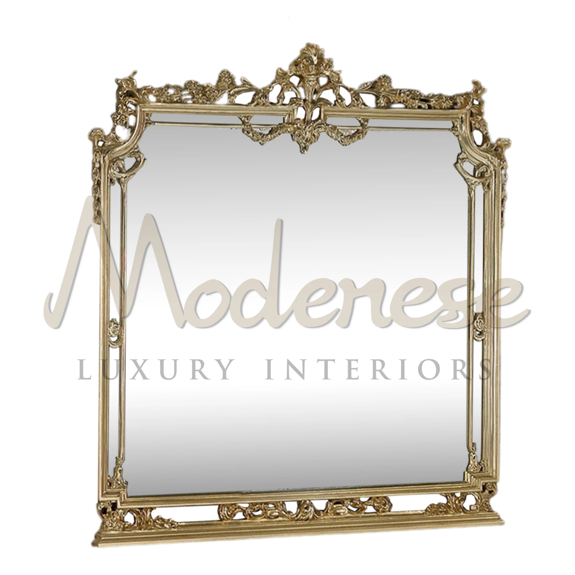 Italian Design Gold Leaf Mirror, a masterpiece of minimalist luxury, perfect for enhancing sophisticated interior design.