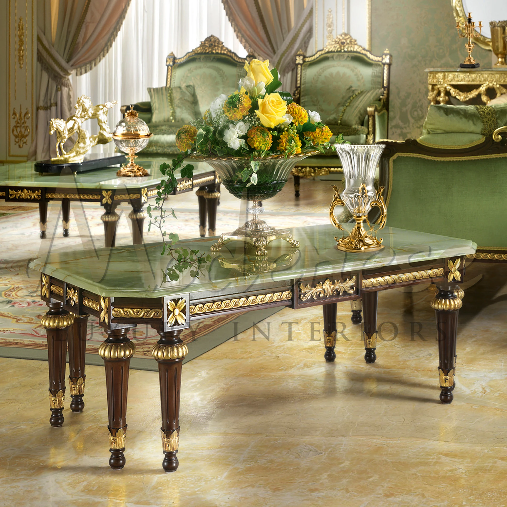 Sophisticated Green Onyx Coffee Table: Elevate Your Living Space
