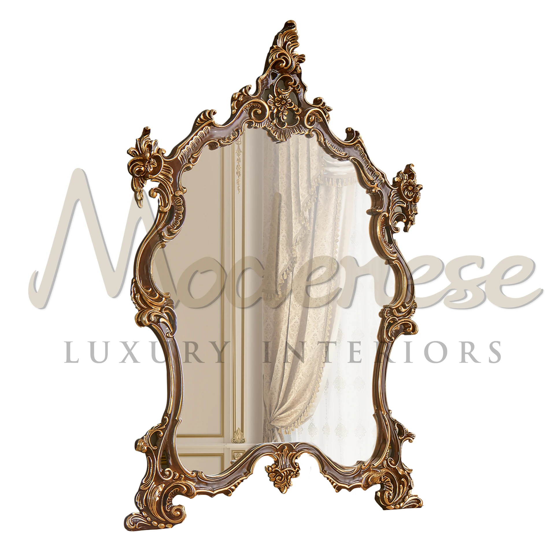 Stylish Ornate Hand-Carved Mirror with intricate motifs, a masterpiece of artisan skill and luxury design.