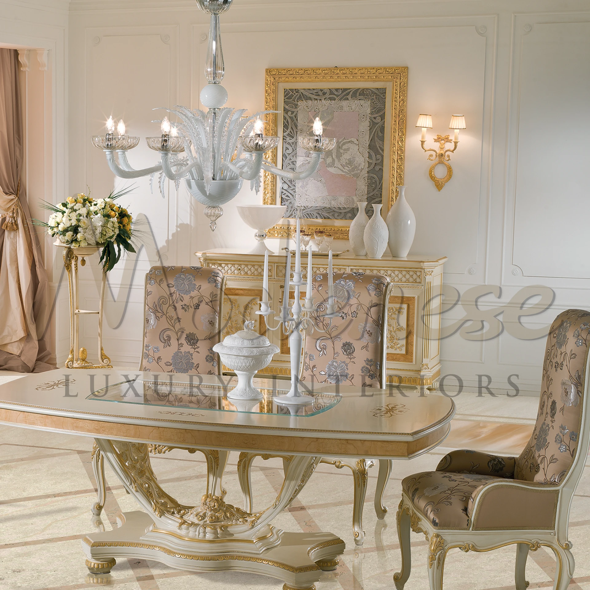 Timeless elegance in this ivory vase stand, reflecting the Italian furniture culture and luxury interior styling.