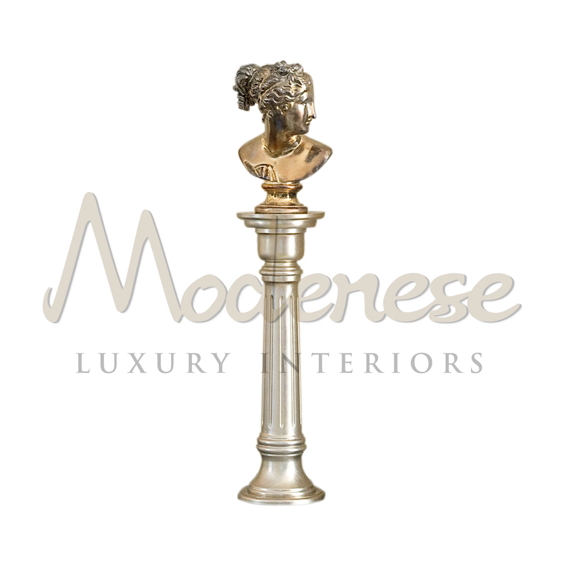 Silver Leaf Vase Stand by Modenese, a luxury piece that brings ancient elegance to modern interiors.