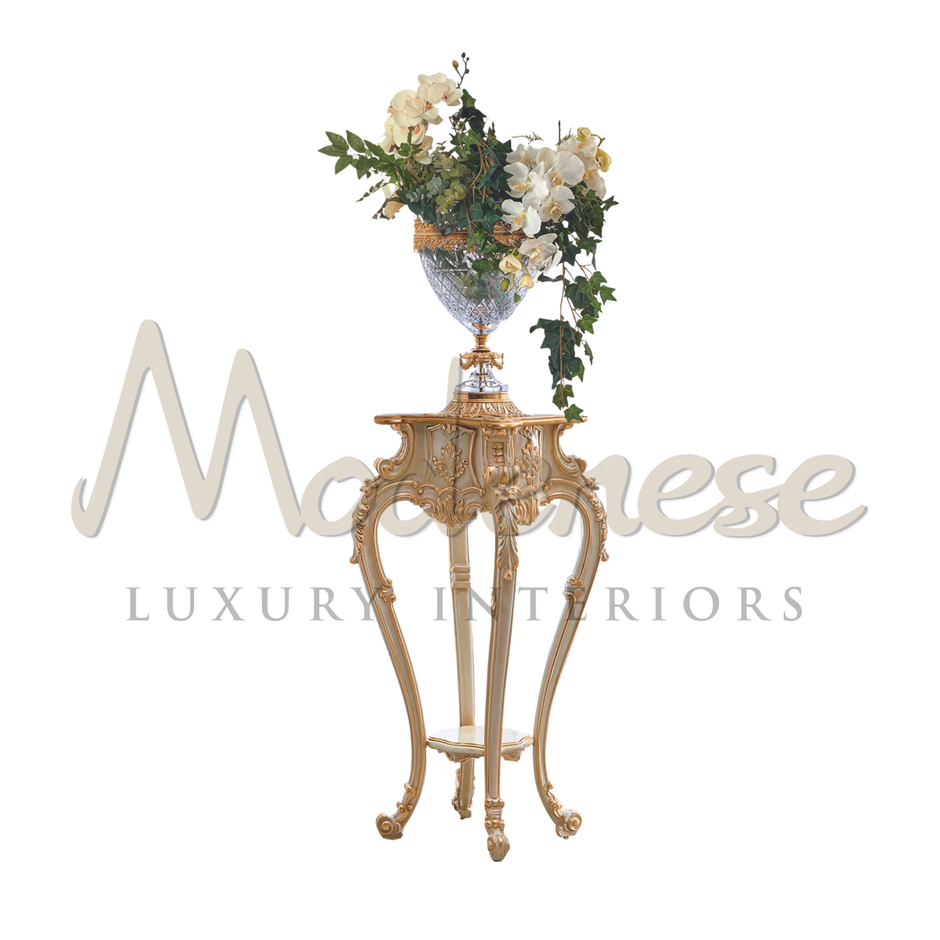 Baroque Classic Vase Stand, embodying 17th-century luxury with intricate carvings and ornamental motifs.
