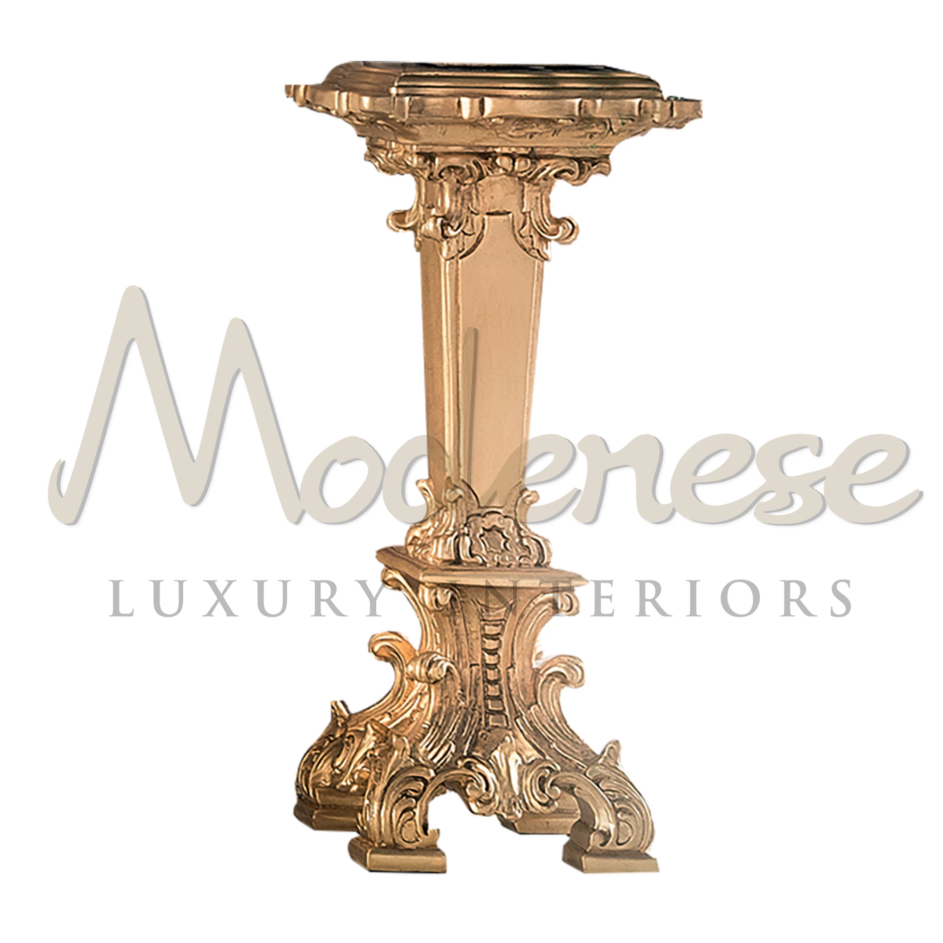 Gold Leaf Vase Stand, adding a luxurious touch to interiors, perfect for elegant vase display.