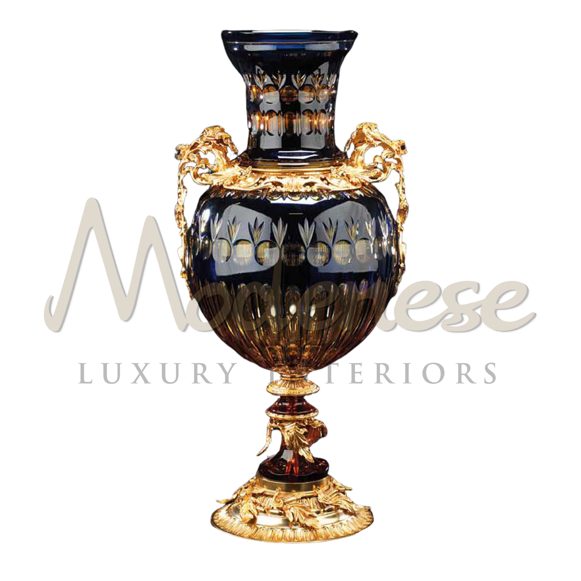 Classical Luxury Vase by Modenese, featuring intricate patterns and ornate detailing, embodies sophistication in luxury interiors.