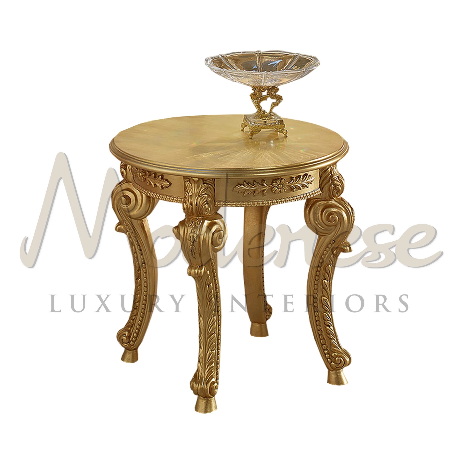 Gilded Splendor: Round Gold Coffee Table for Luxurious Living