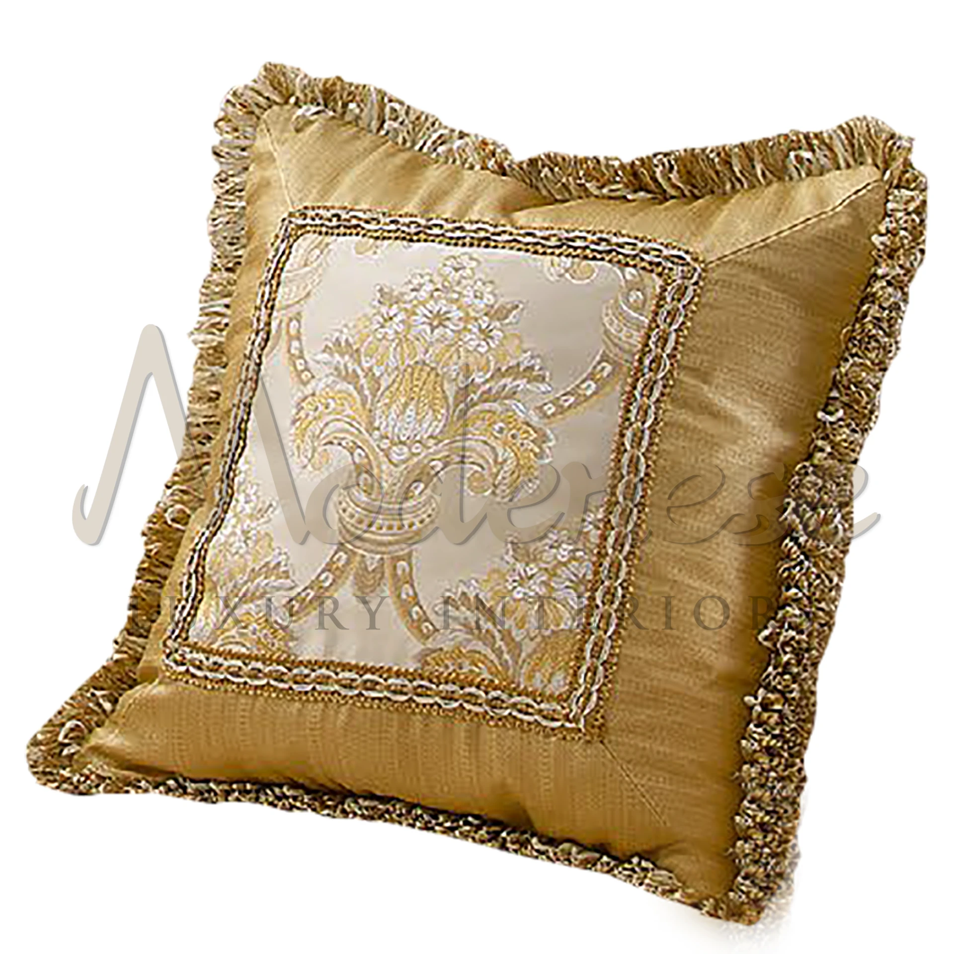 Victorian Beige Pillow: Experience the height of luxury with silky satin or velvety softness, perfect for opulent decor.