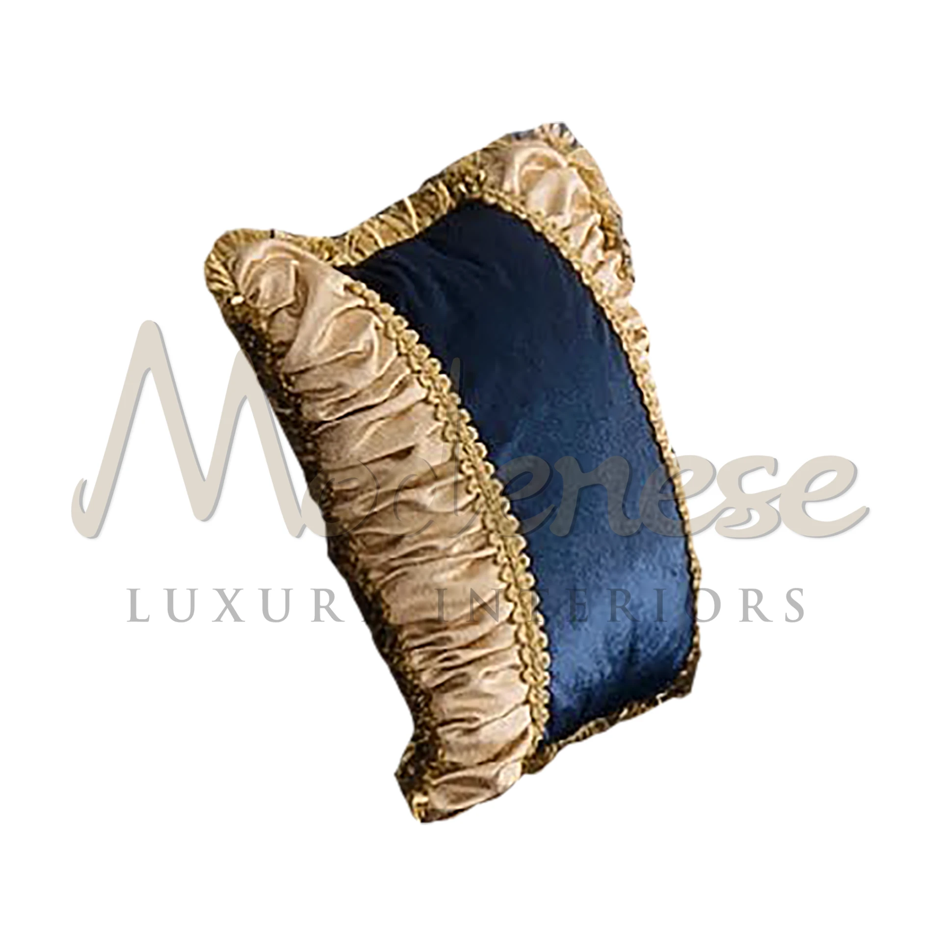 Royal Blue Pillow with intricate damask patterns, embodying the luxury and opulence of Italian high-quality textiles.