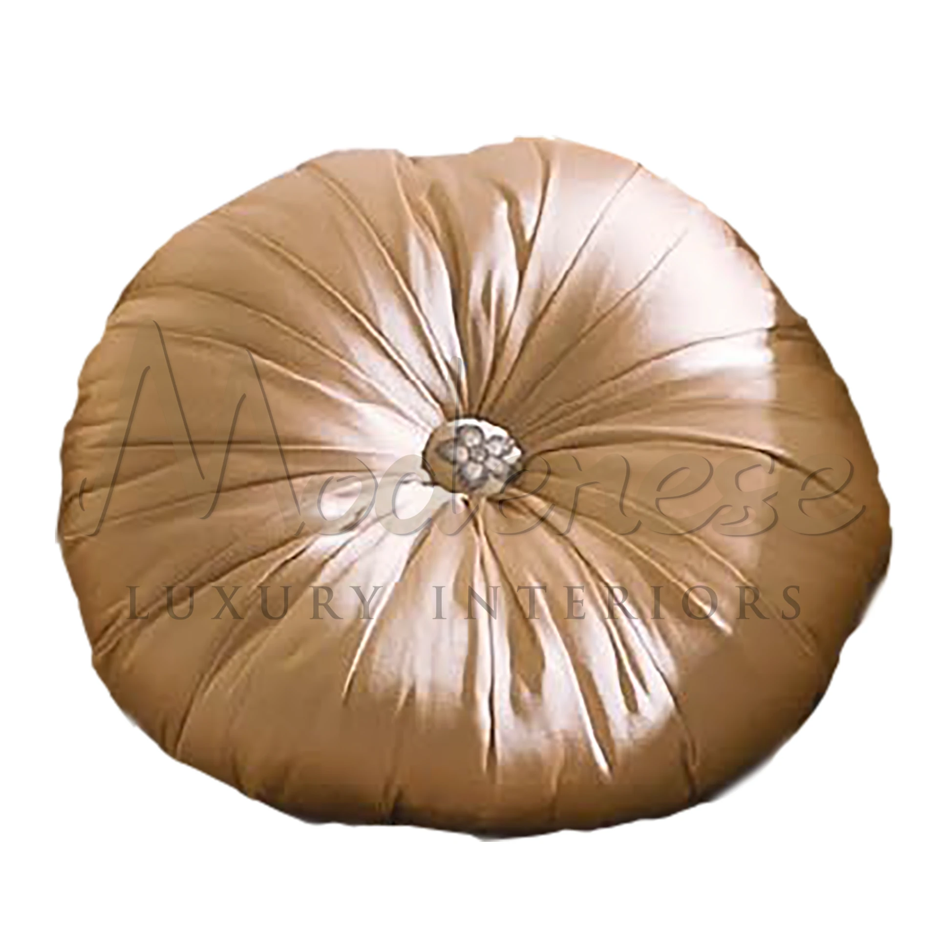 Classical Round Beige Pillow with clean lines and balanced design, embodying traditional Italian luxury and high-quality textiles.