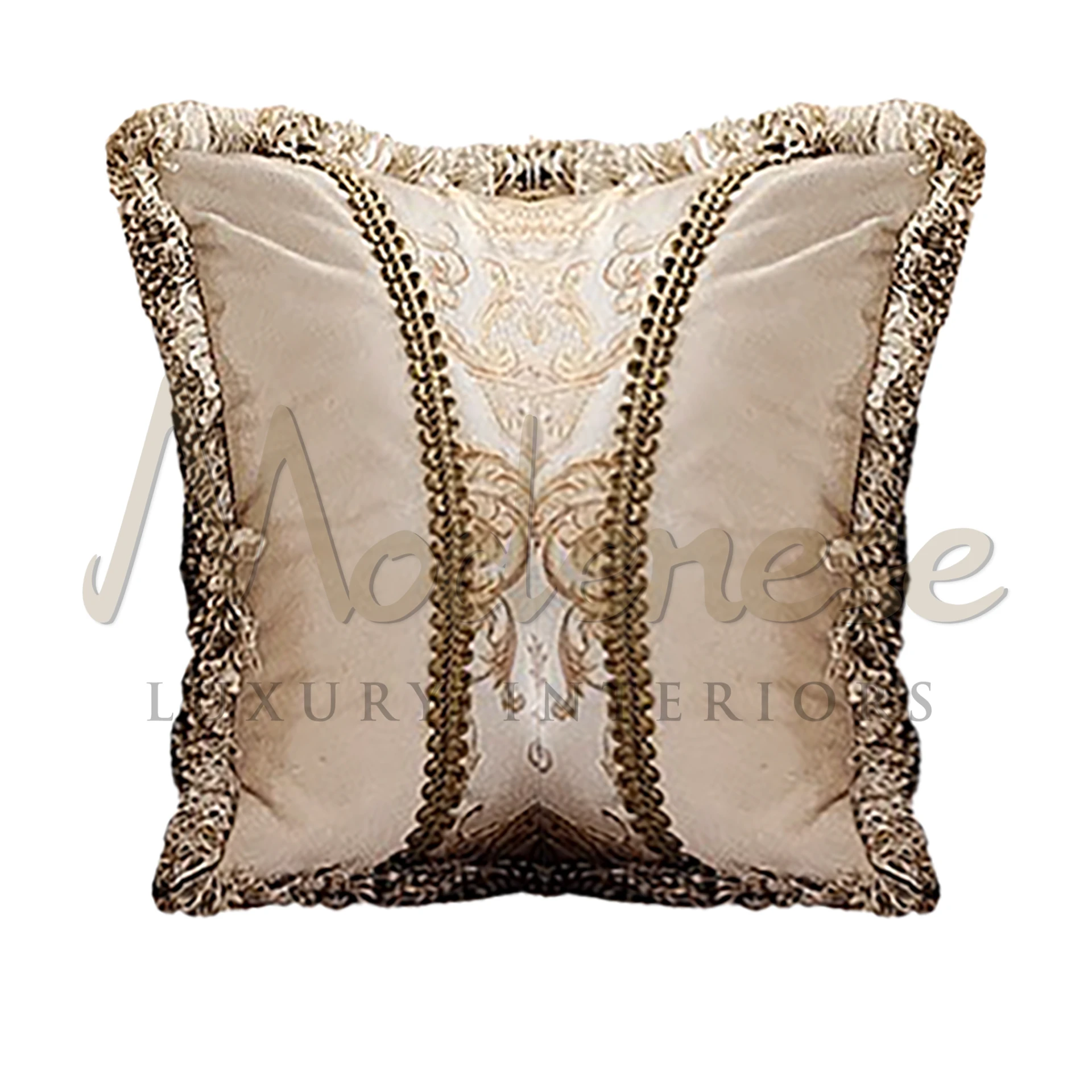 Traditional Beige Pillow with classic design, clean lines, and simple patterns, showcasing Italian luxury and quality textiles.