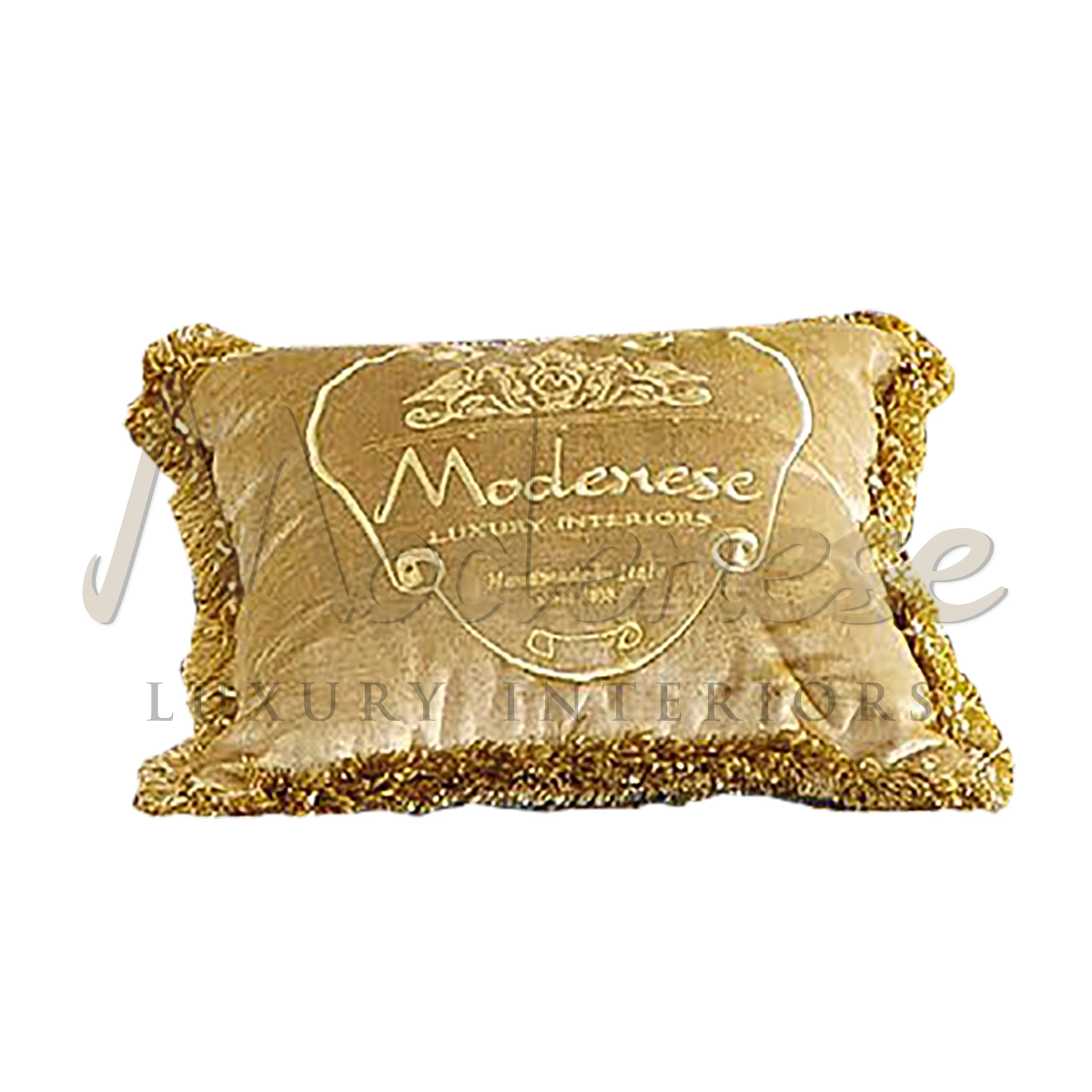 Designer Beige Pillow with unique patterns and artistic embellishments, showcasing Italian luxury textile innovation.