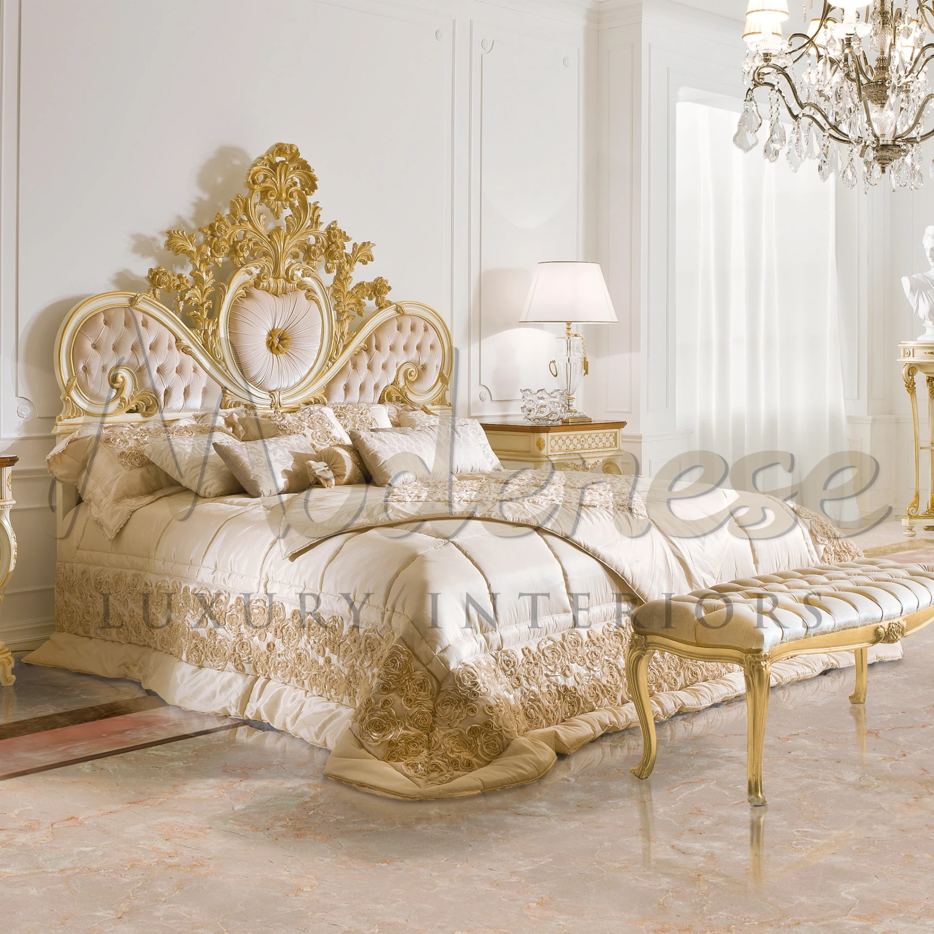 Luxurious Modenese Duchess Cushion, adding elegance to any space, perfect for luxurious decor.
