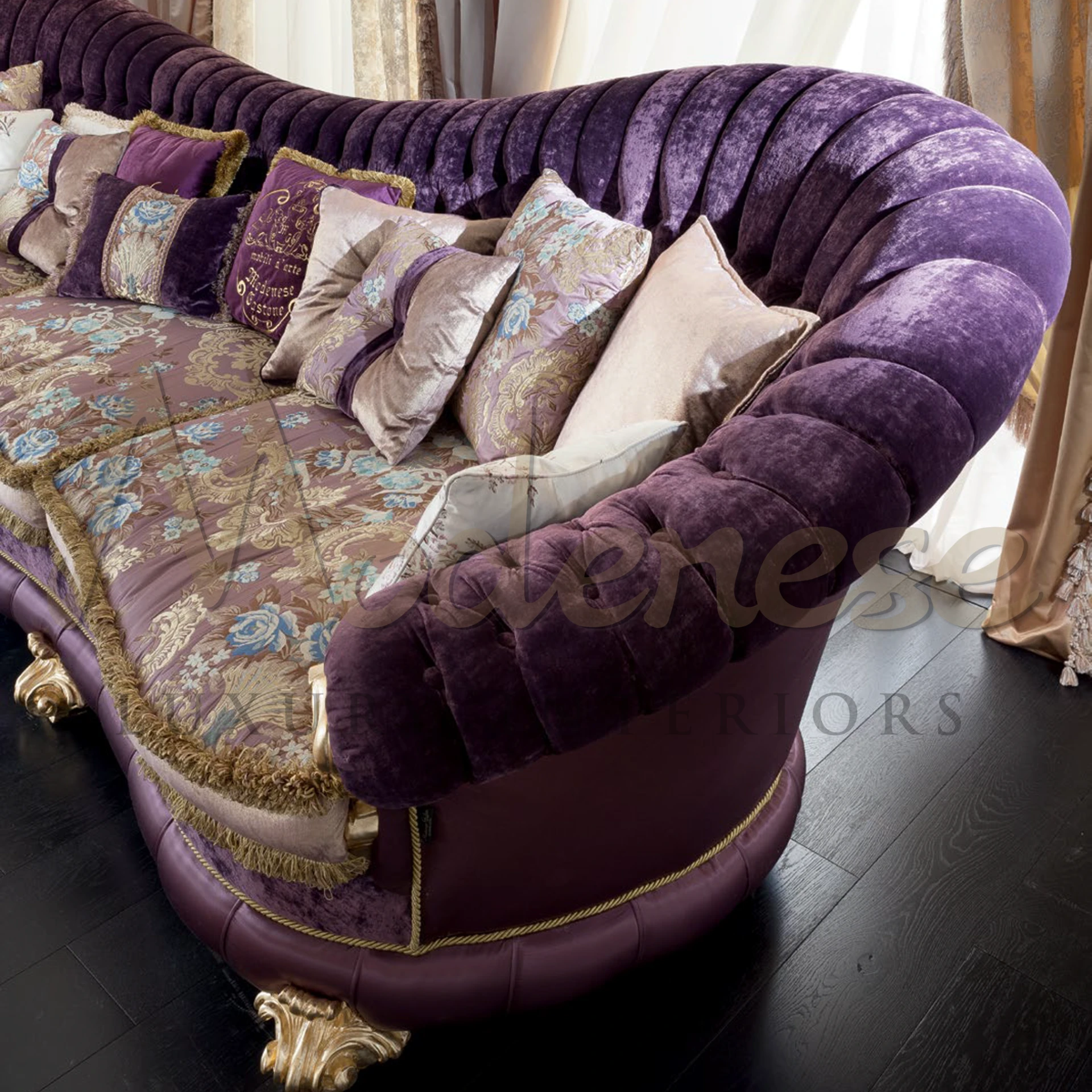 Exquisite Royal Designer Pillow, embodying regal elegance with delicate beading and luxurious trims.