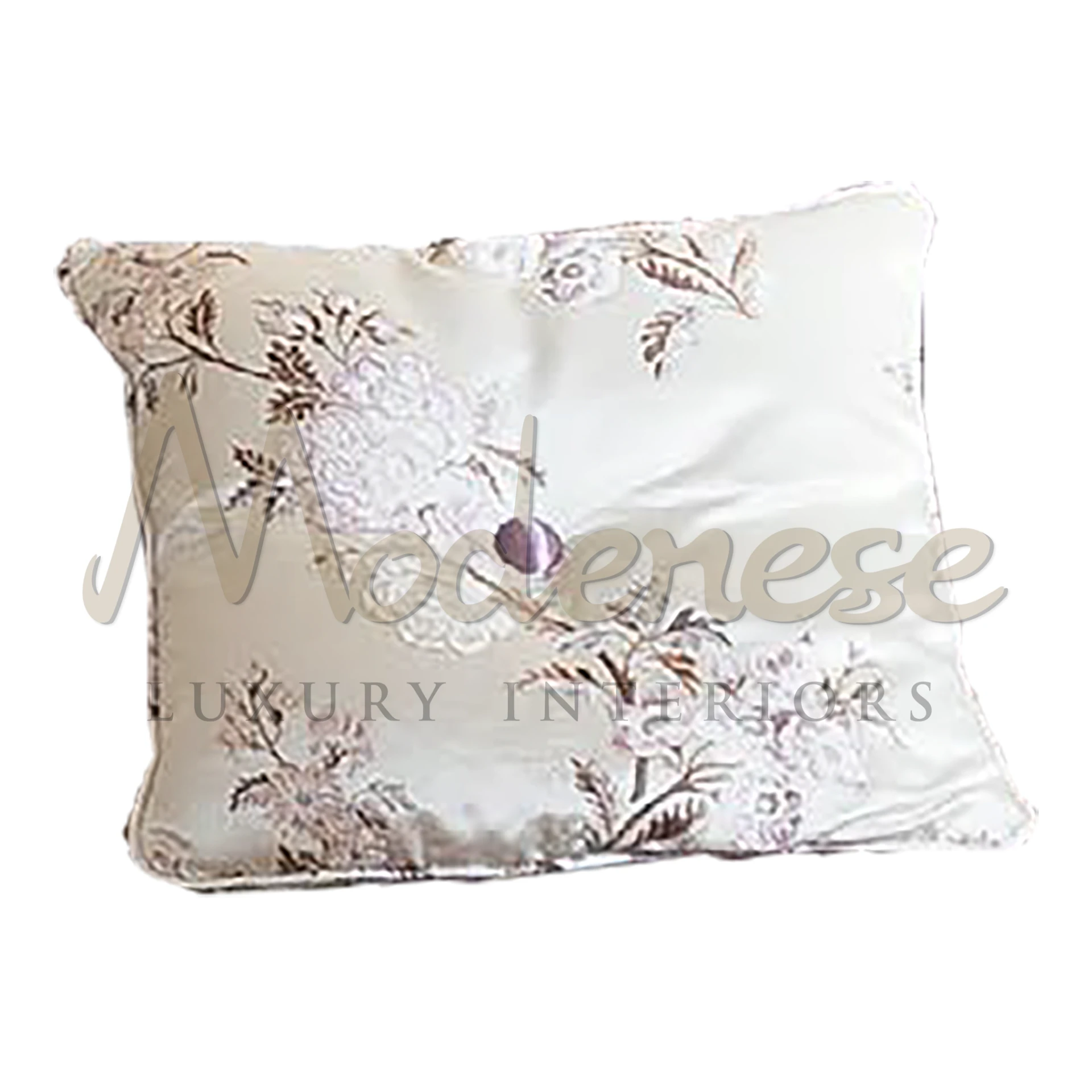 Victorian Flower Pillow by Modenese Interiors: Elegant accessory with intricate floral patterns and delicate embroidery.