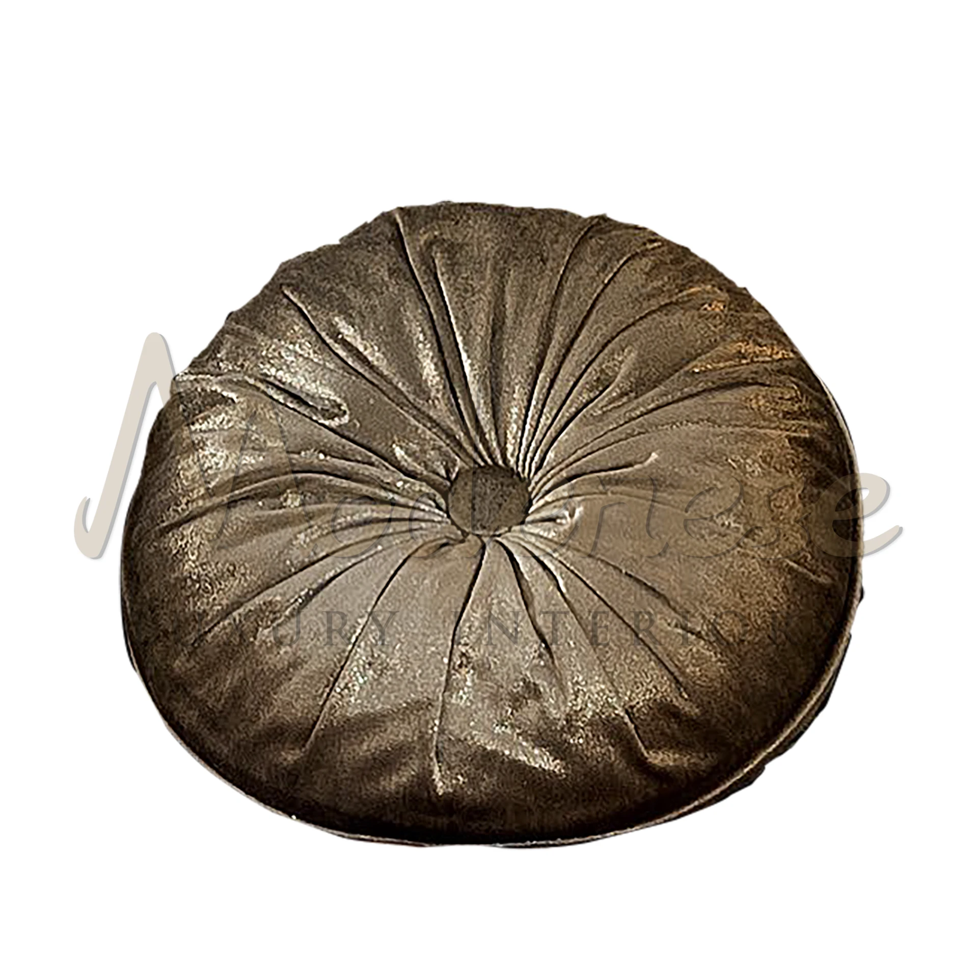 Exquisite Baroque Round Pillow with opulent details, showcasing the pinnacle of Italian luxury and sophisticated design.