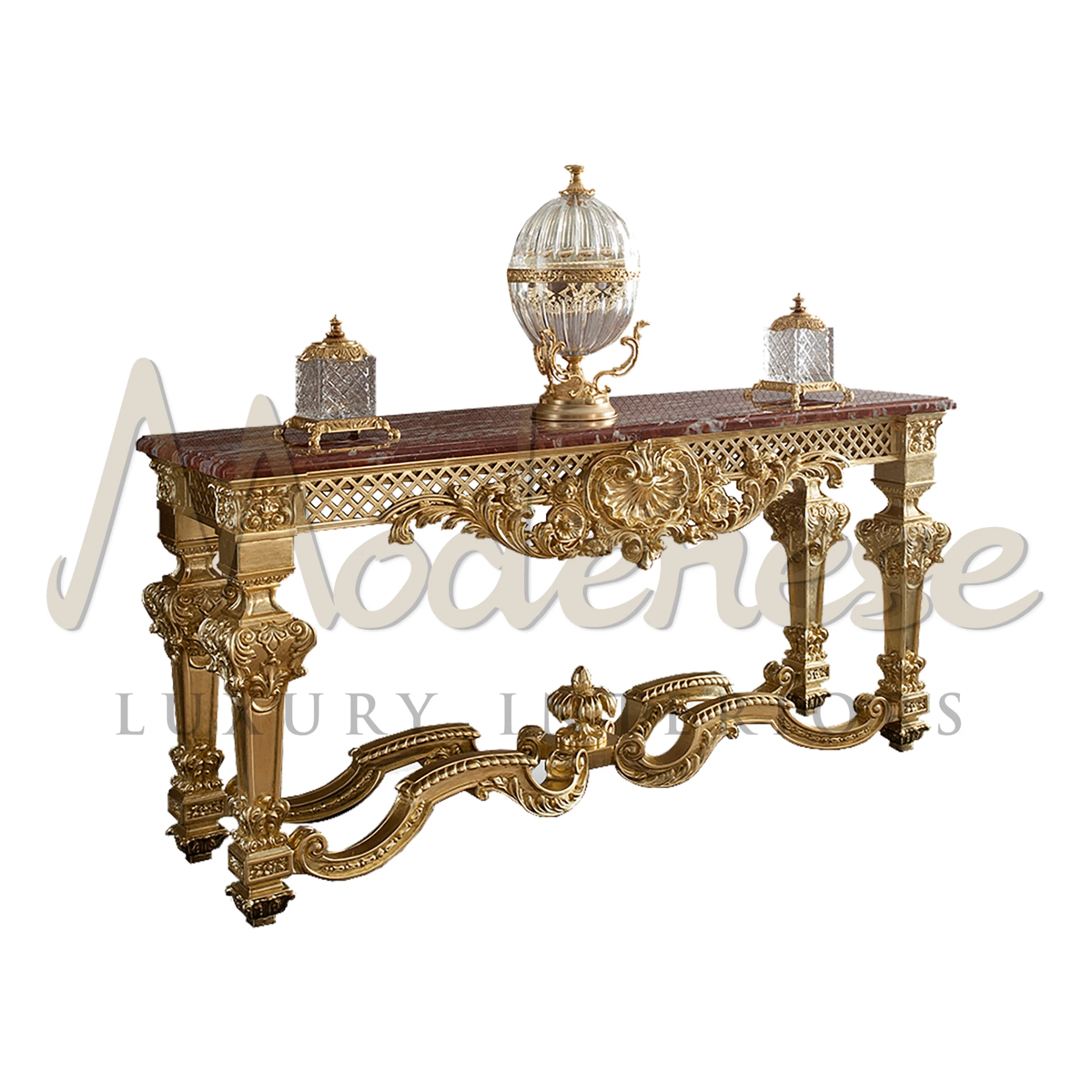 Experience Opulence: Regal Carved Console for Luxurious Living