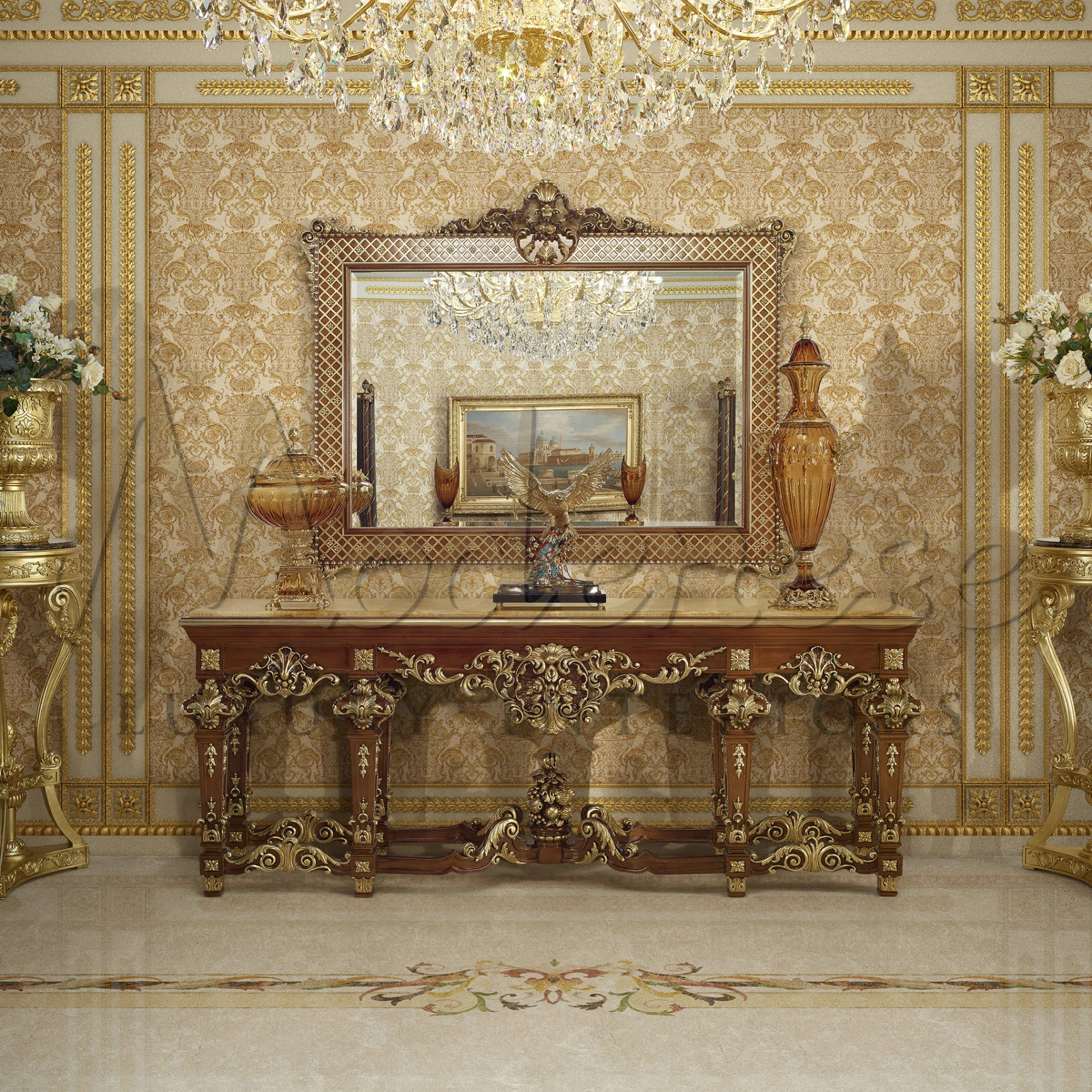 Opulent Sophistication: Adorn Your Space with Modenese's Rococo Console