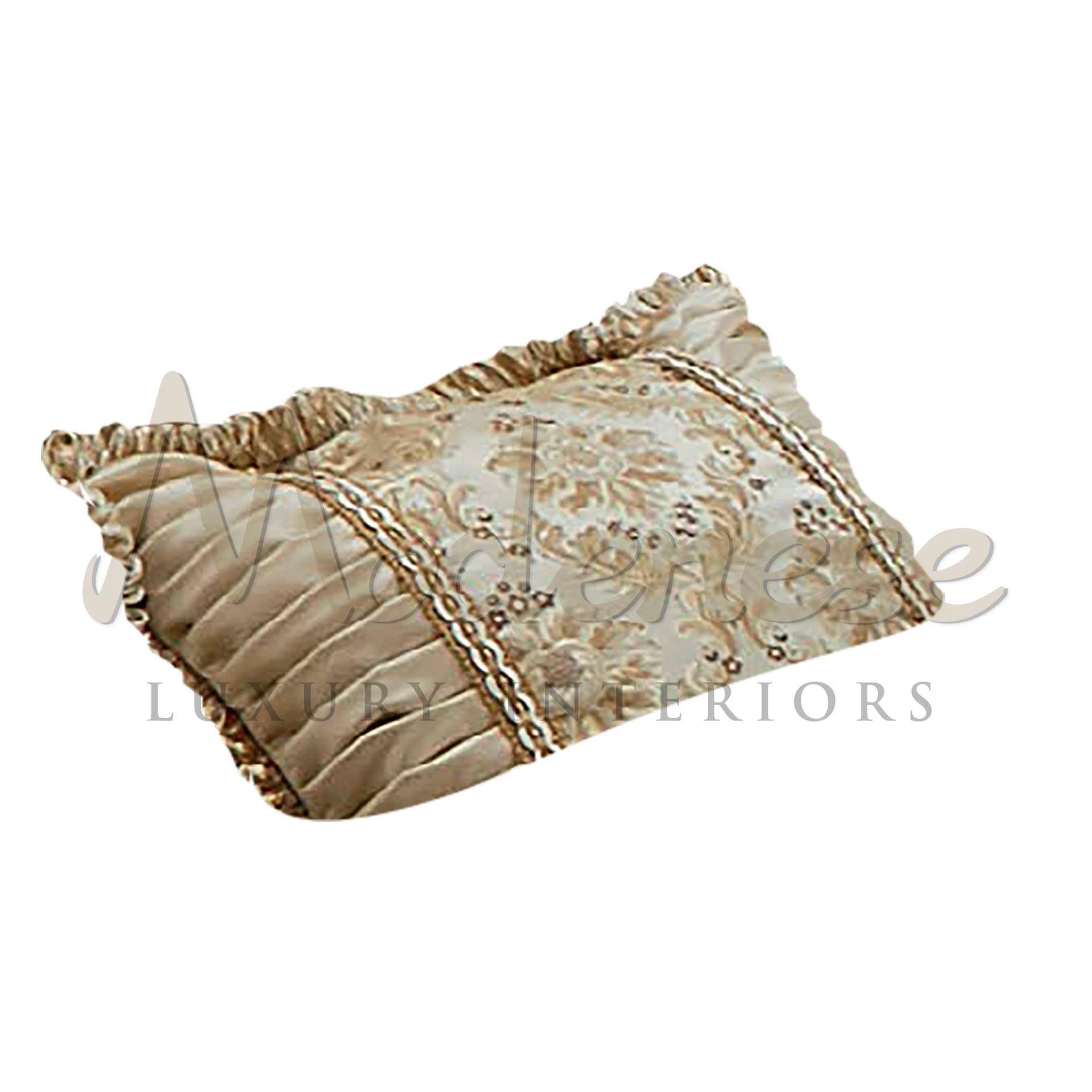 Elegant Designer Pillow by Modenese, a symbol of luxury and sophistication, enhancing the living space with its beauty.