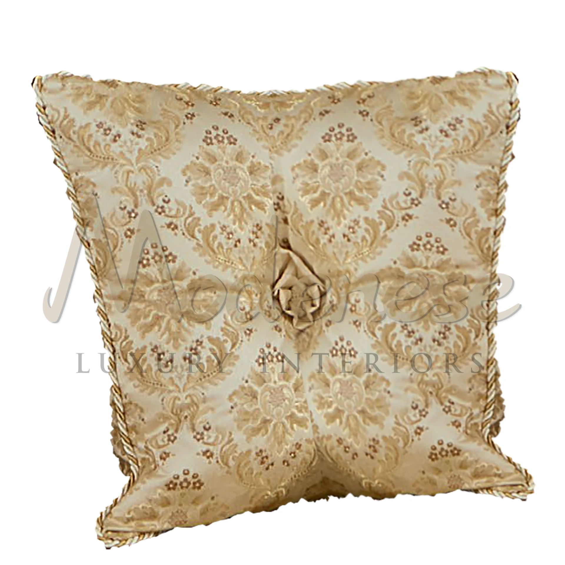 Well-constructed Imperial Beige Pillow, maintaining shape and beauty, perfect for adding enduring elegance to any living space.