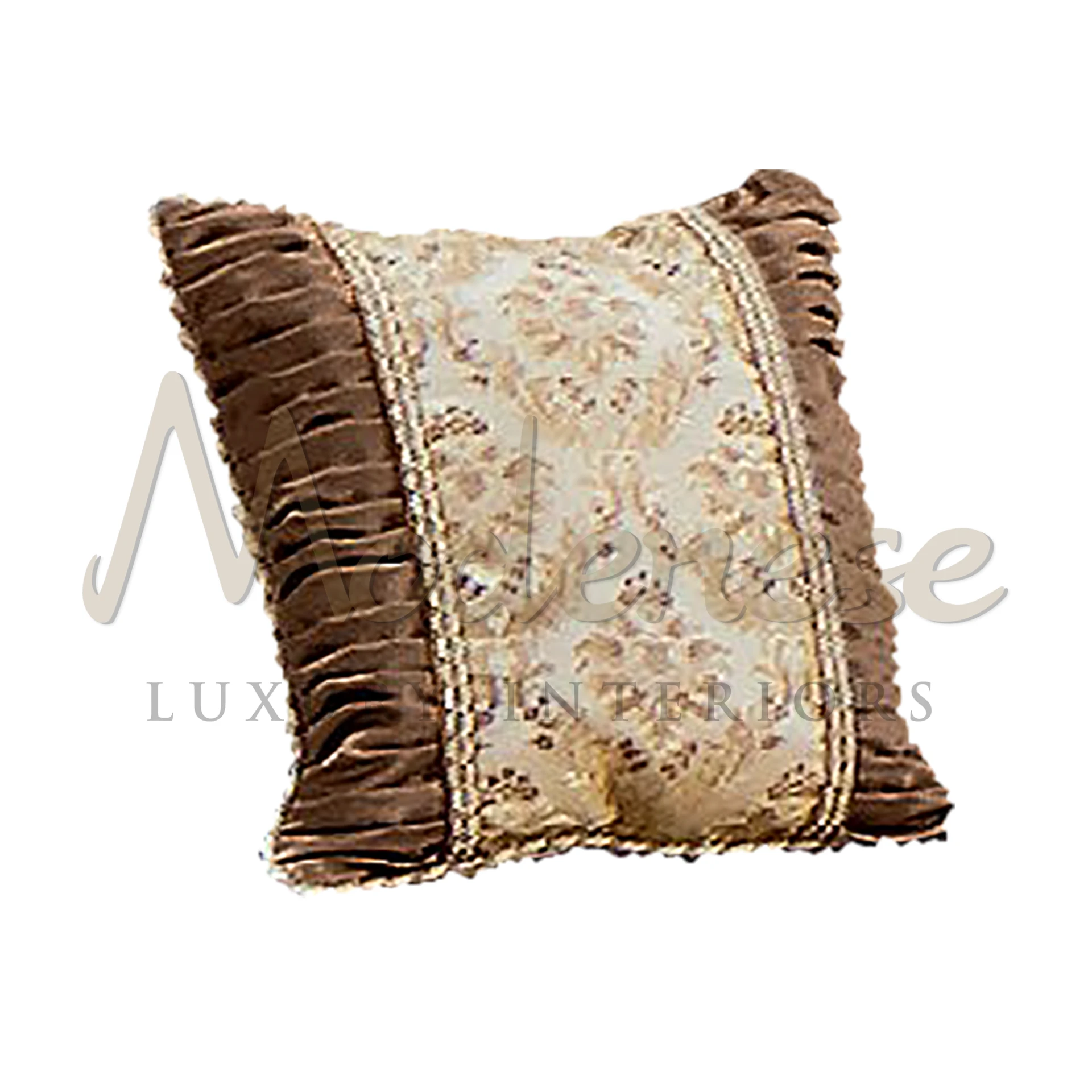 Royal Beige Pillow on a regal sofa, exuding royal beauty and refined elegance, transforming the room into a noble setting.