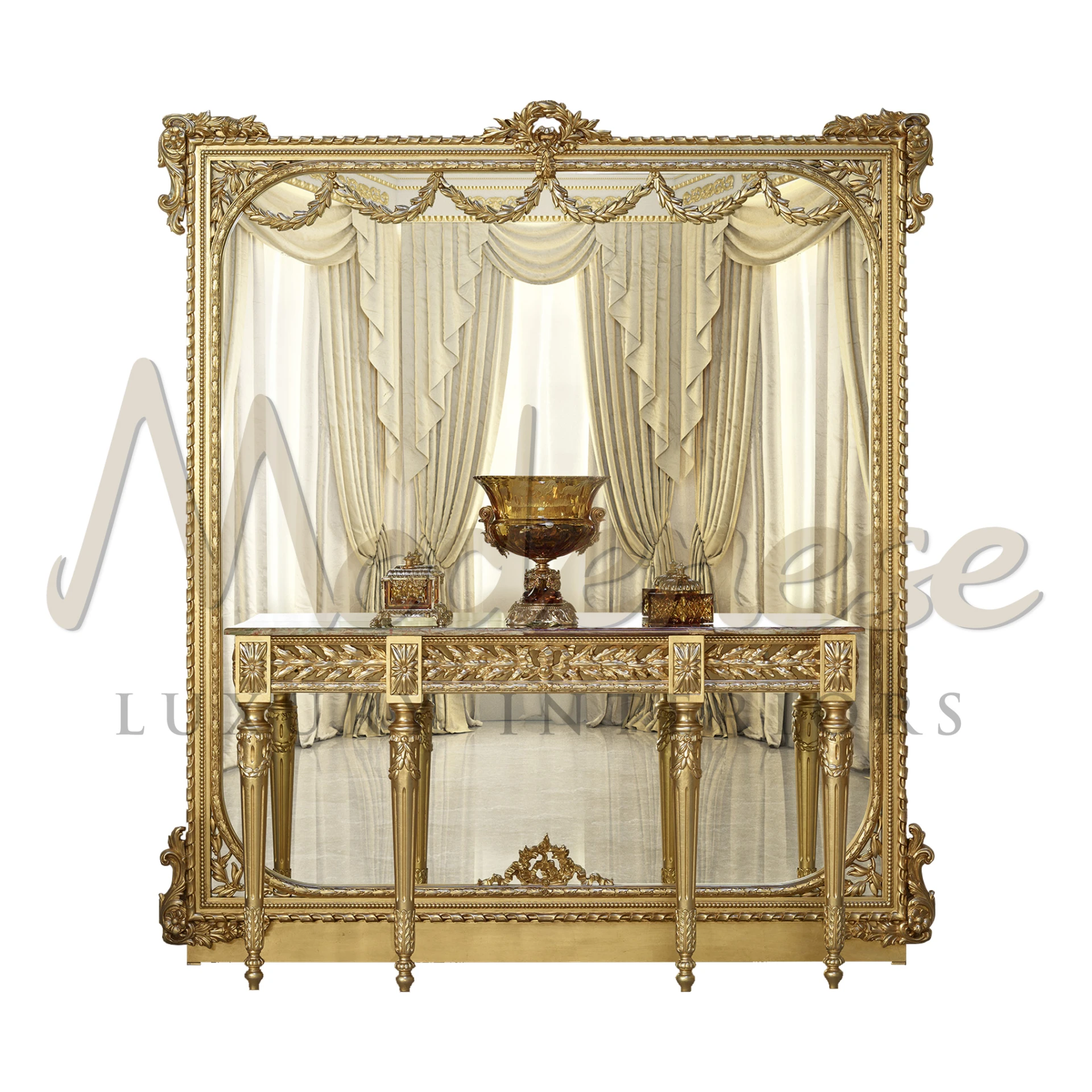 Experience Grandeur: Empire Style Luxury Entrance Console for Classical Villas