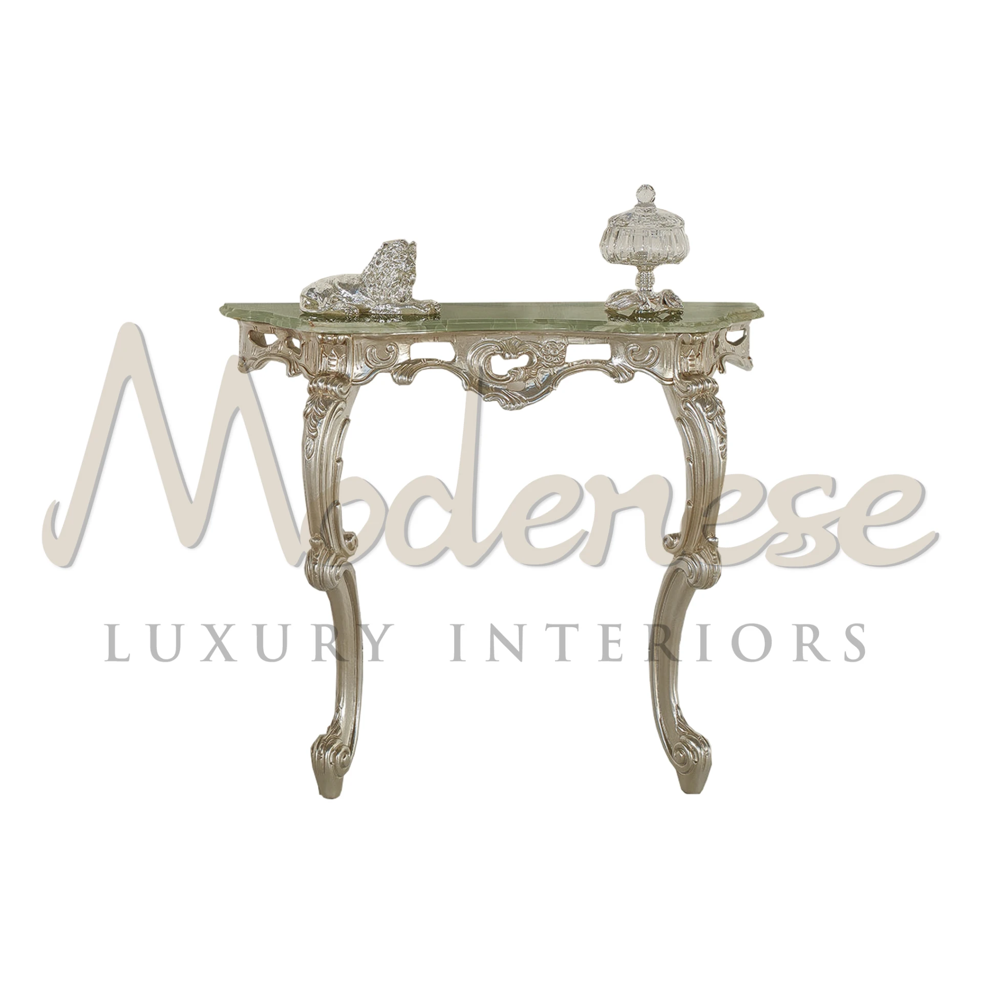 Luxurious Silver Leaf Wall Console: Elevate Your Home Décor