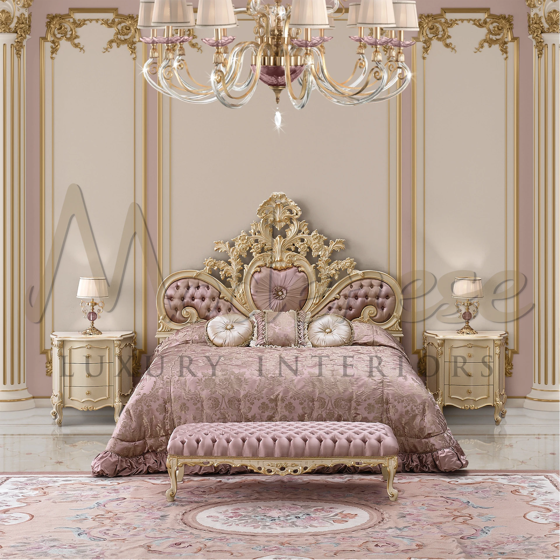 Sumptuous and serene, the Pink Luxury Bed Cover offers a tranquil and luxurious sleep experience, crafted with high-quality textiles.