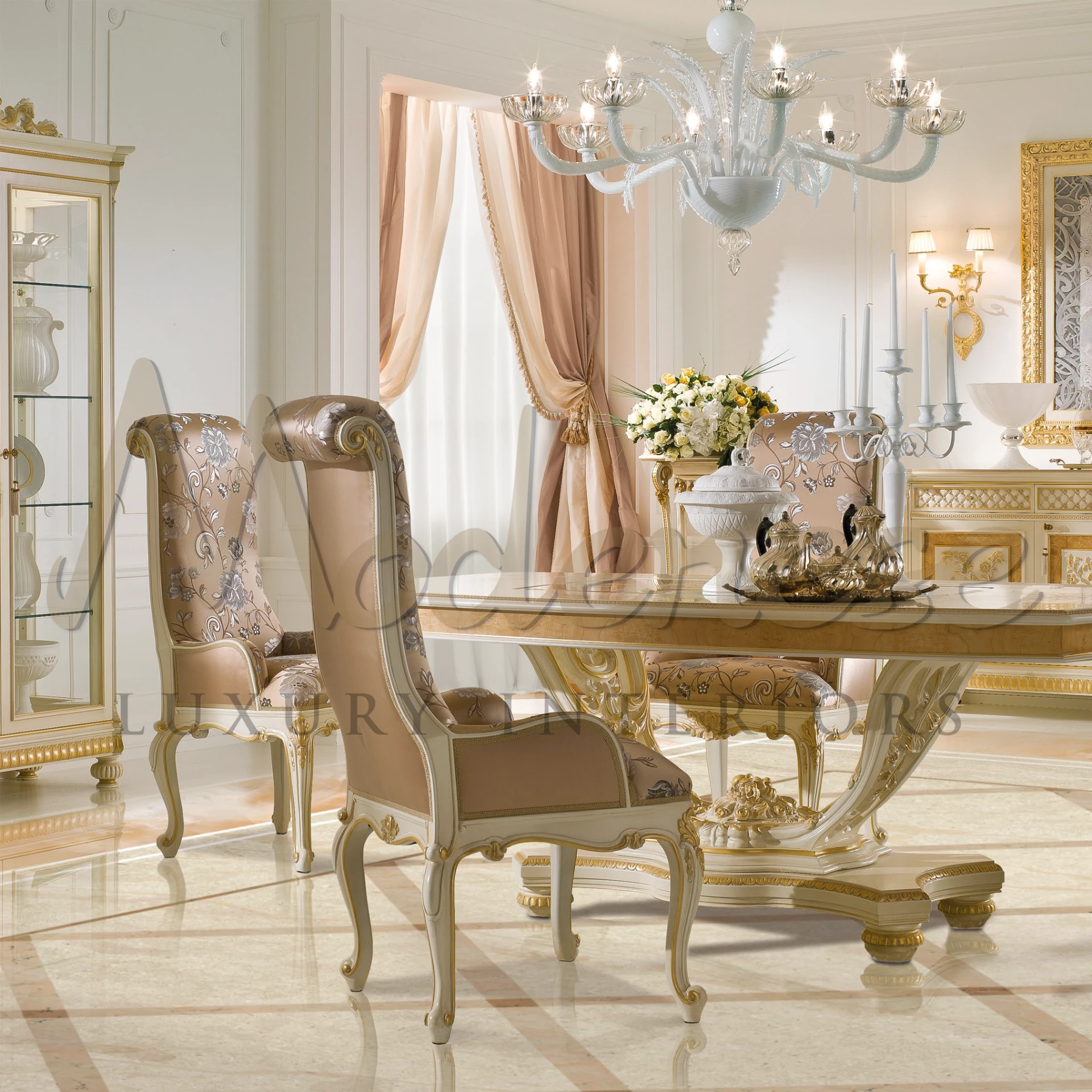 Exquisite window dressings, the Elegant Cream Curtains, offer timeless beauty and high-quality craftsmanship from Italy.