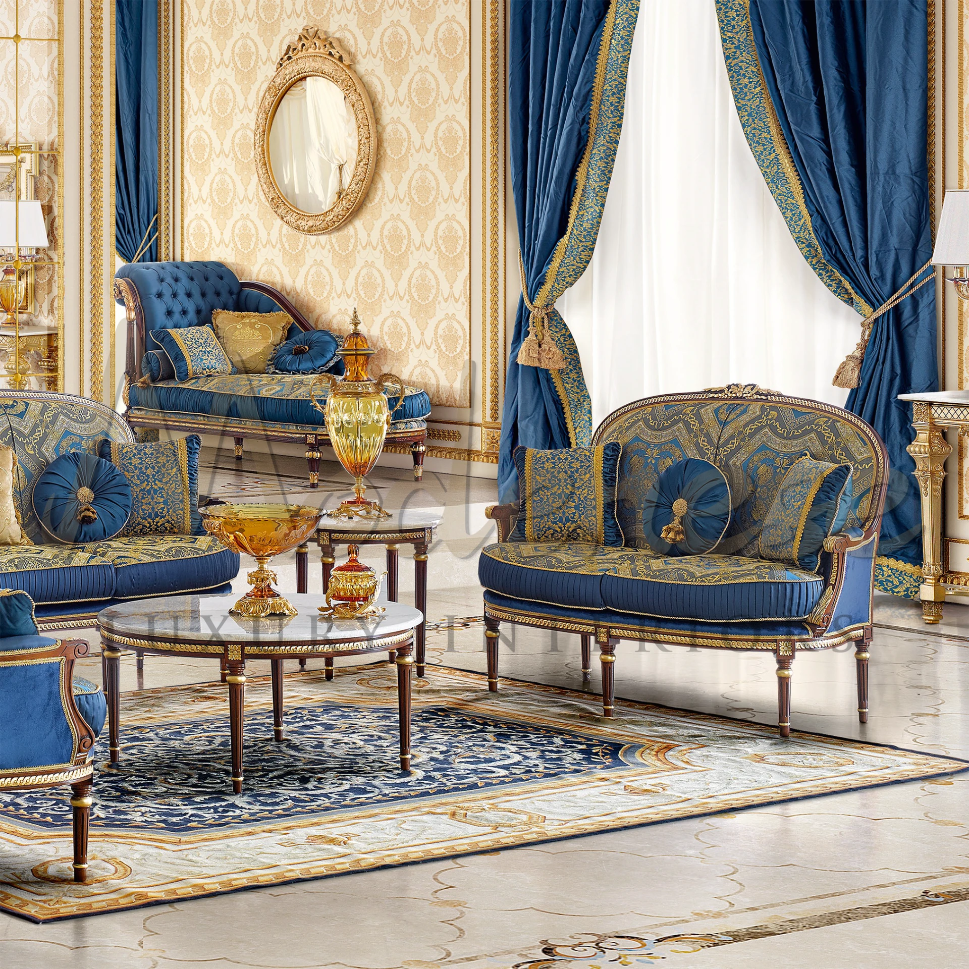 Elevate your decor with the rich, royal elegance of these Royal Blue Designer Curtains, offering a sense of grandeur and luxury.