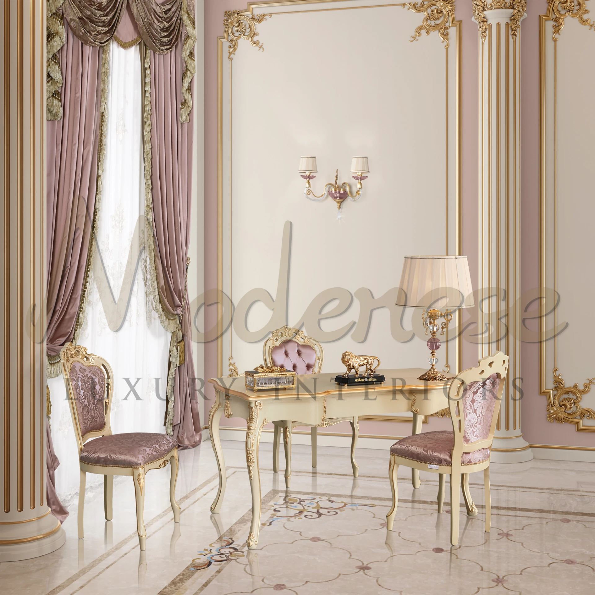 Elegant Classical Silk Curtains, reflecting light to create a captivating visual appeal and a touch of luxury in the room.