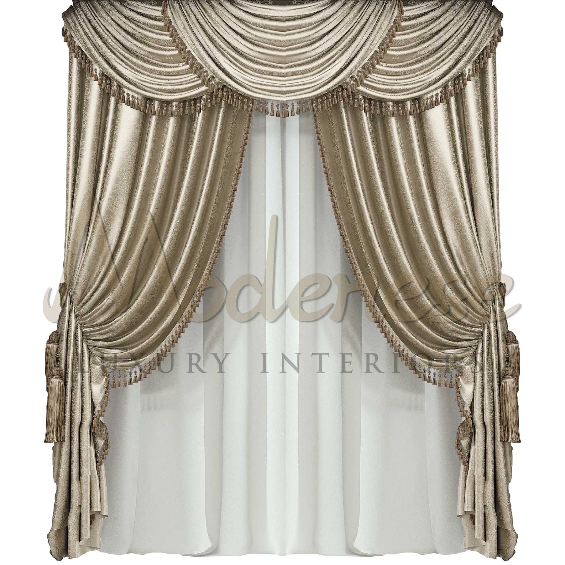 Traditional Grey Curtains with a smooth, graceful drape, offering an enchanting visual appeal and a touch of luxury.