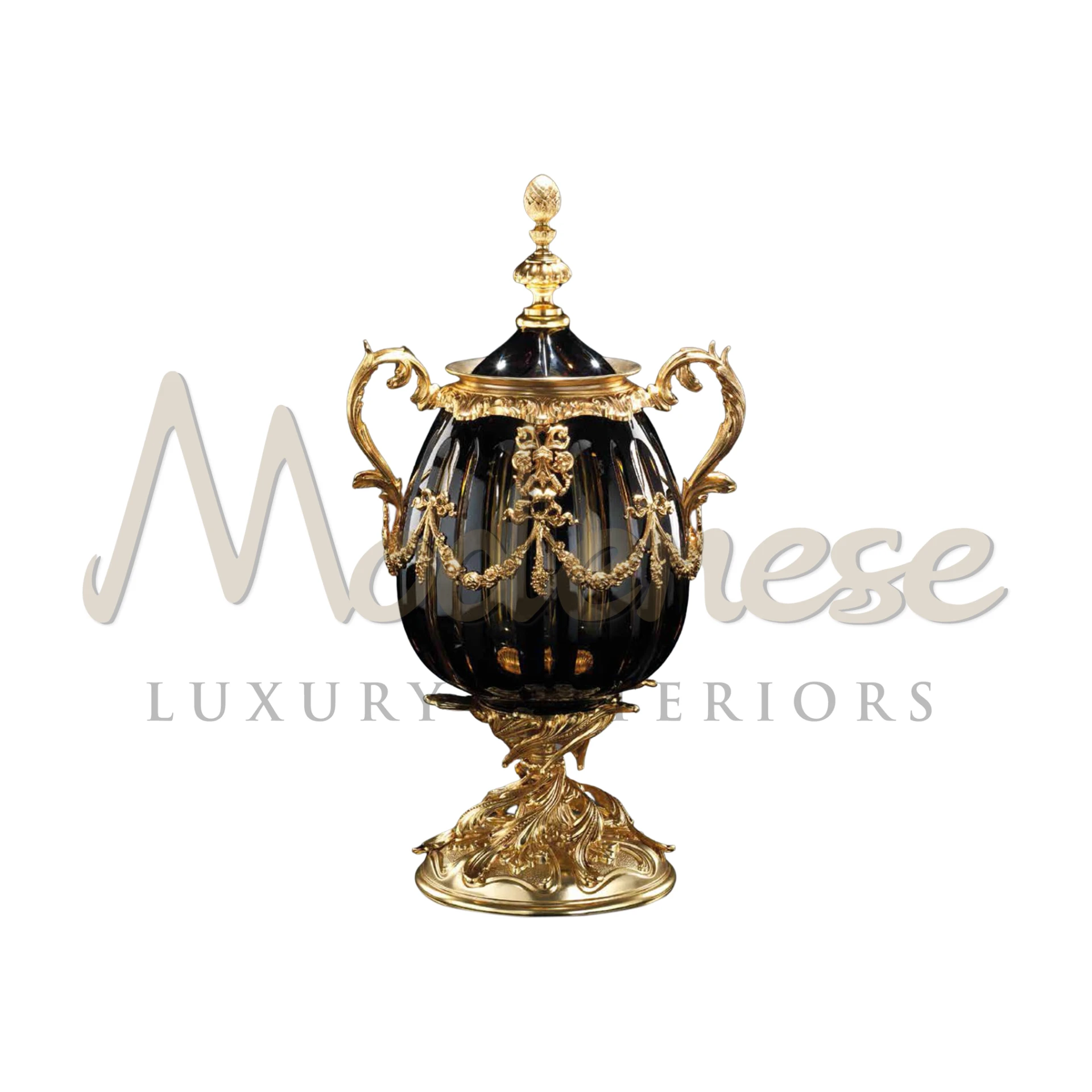 Italian design glass box, showcasing intricate etching inspired by classical Italian architecture for luxury interiors.