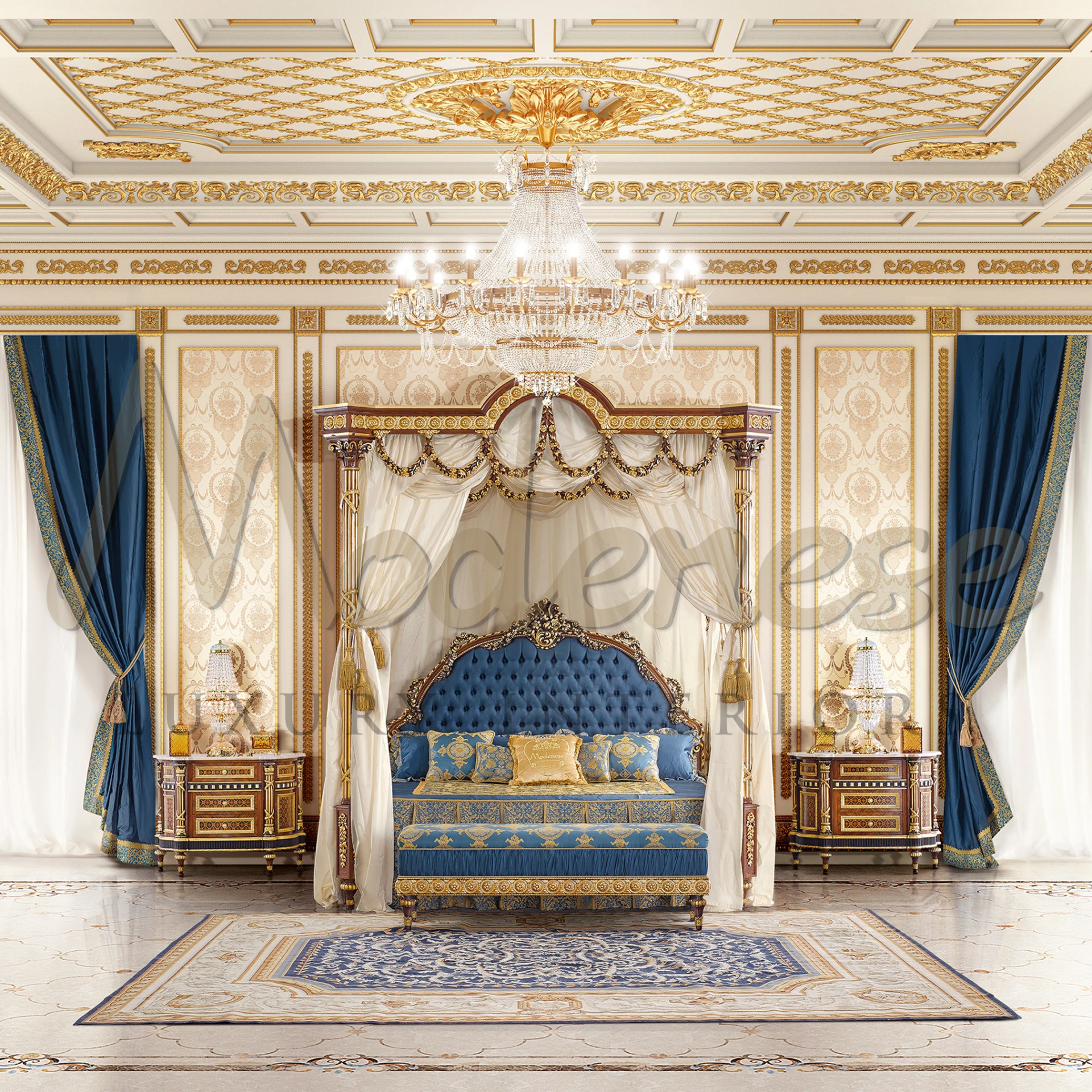 Luxury glass box with ornamental motifs, reflecting the timeless elegance of Italian art in classic style.
