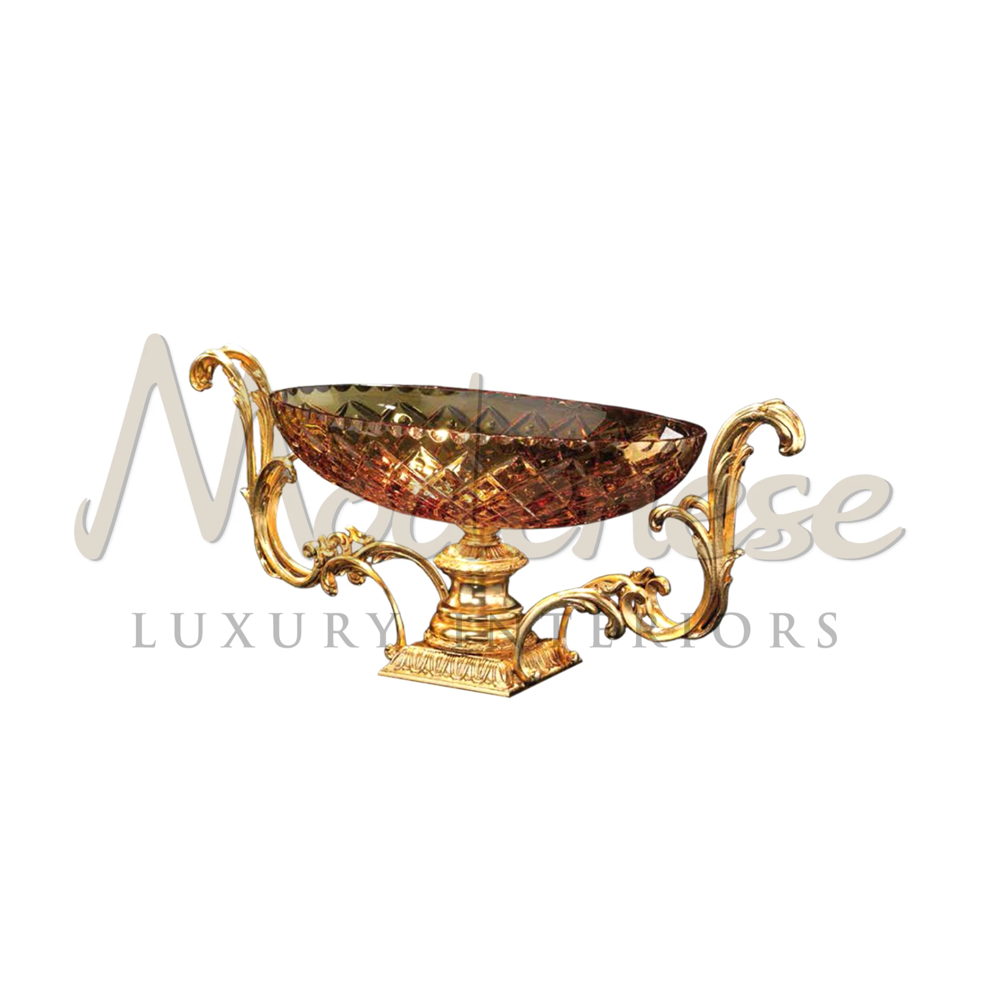 Elegant gold leaf vase with a sleek minimalist design, adding a luxurious touch to any interior setting.