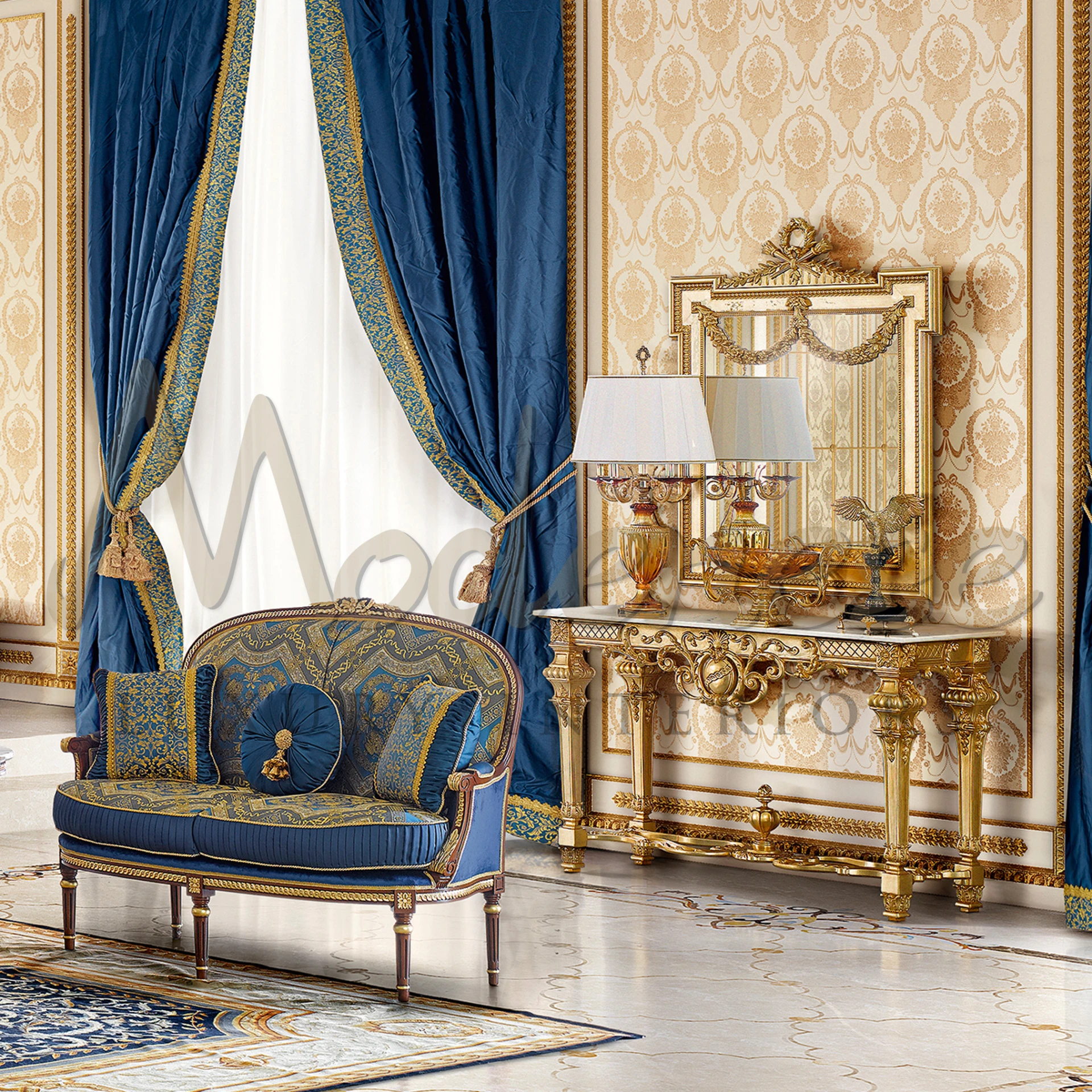 Luxury vase with intricate gold leaf patterns, embodying sophistication in modern and classic style interiors.