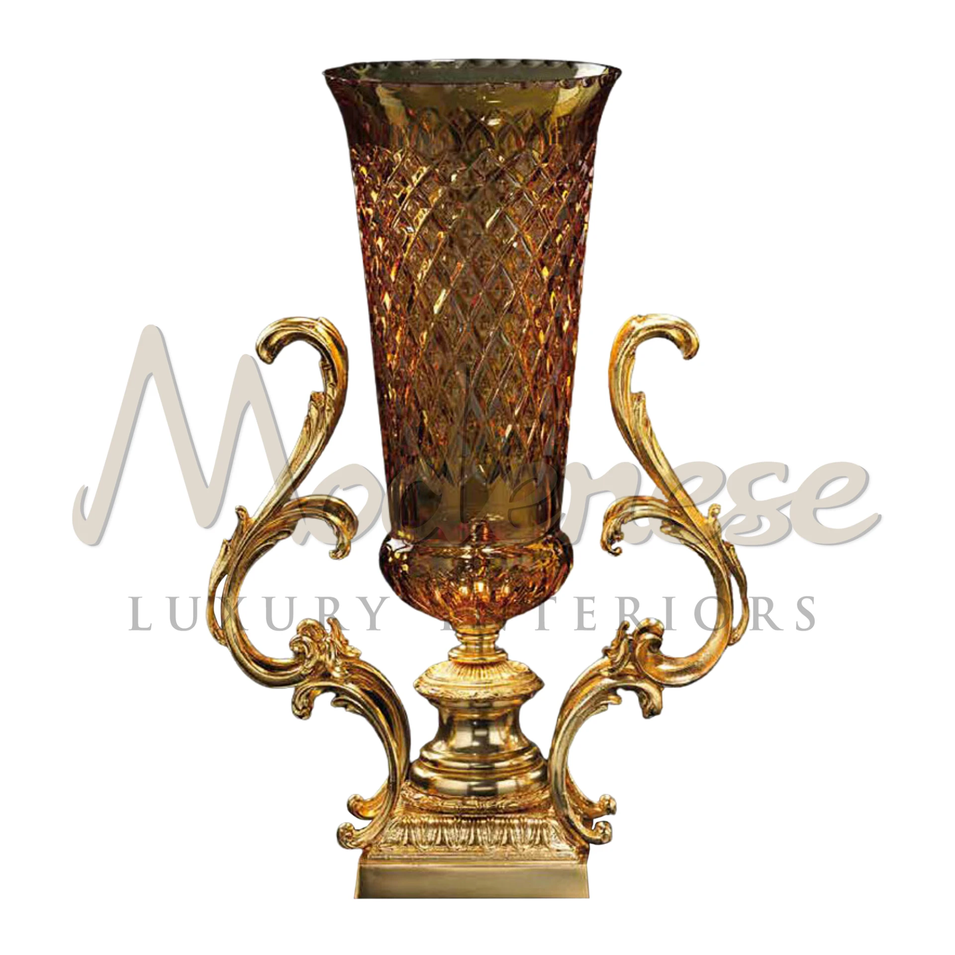 Bohemia Crystal Table Vase, Italian-crafted with intricate Art Nouveau and Art Deco designs, epitomizing luxury and style