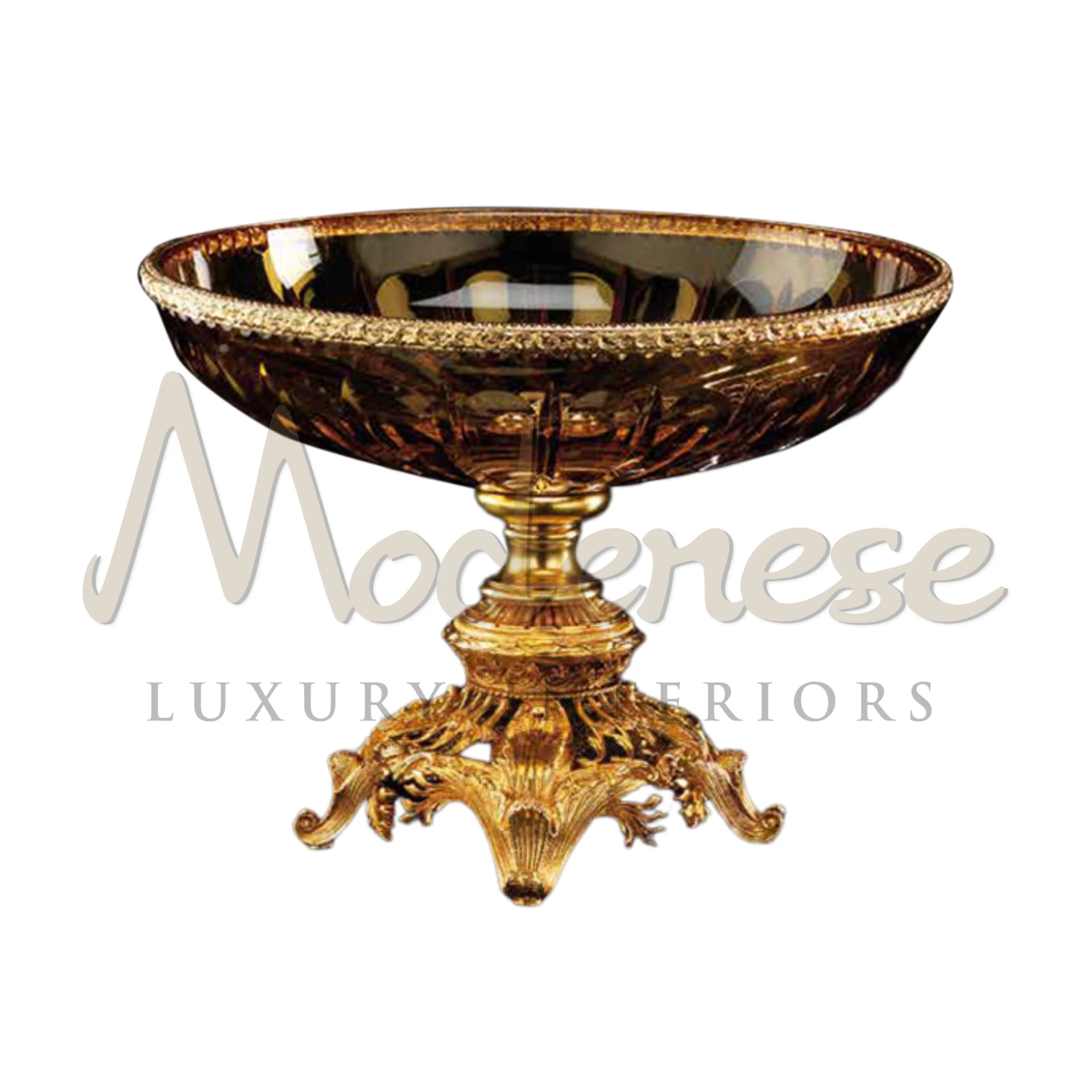 Exquisite vase with shimmering gold leaf base, perfect for luxury interior design, embodies classic and baroque elegance.