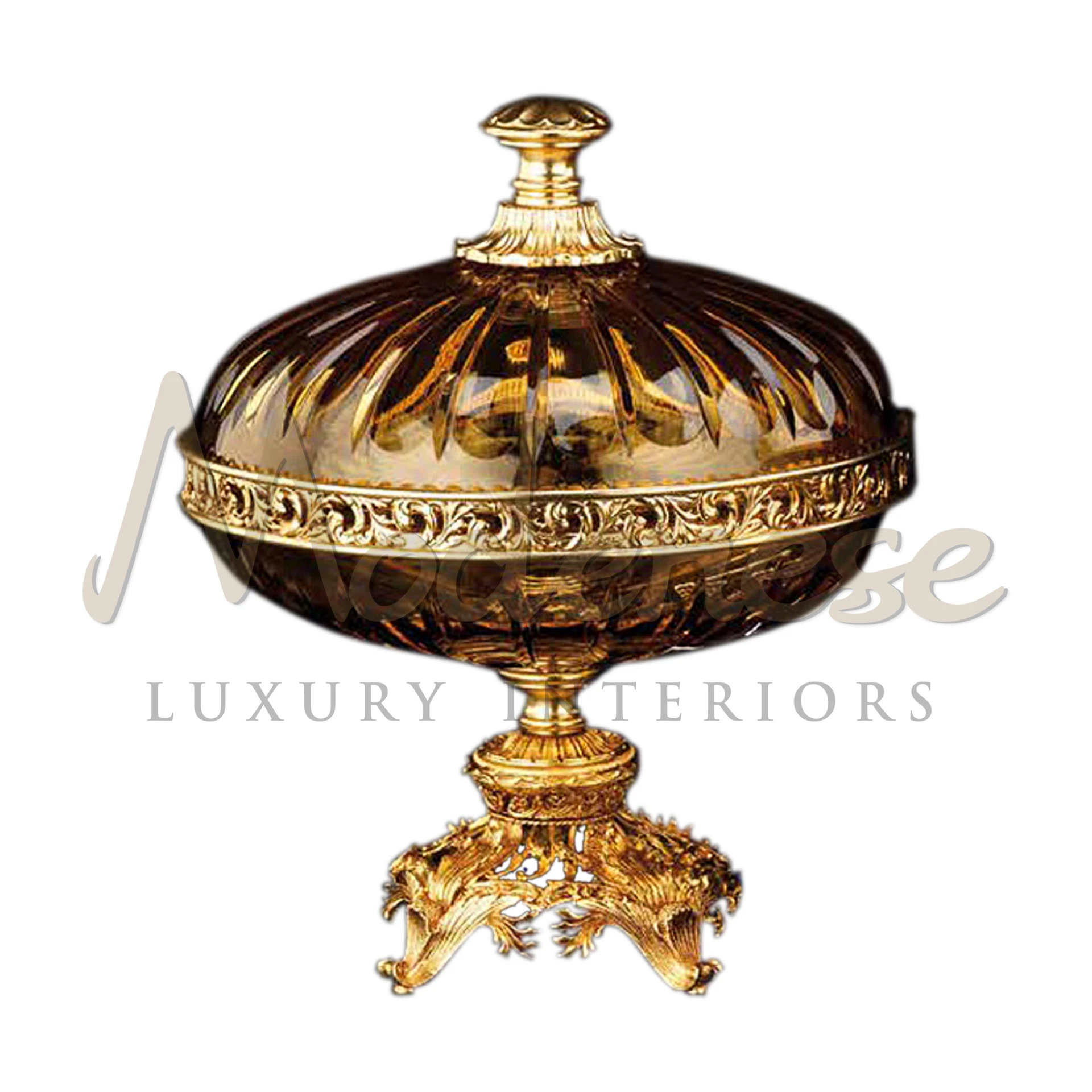 Luxurious Royal Crystal Vase, handcrafted for regal elegance, suited for luxury interior design in classic and baroque styles.






