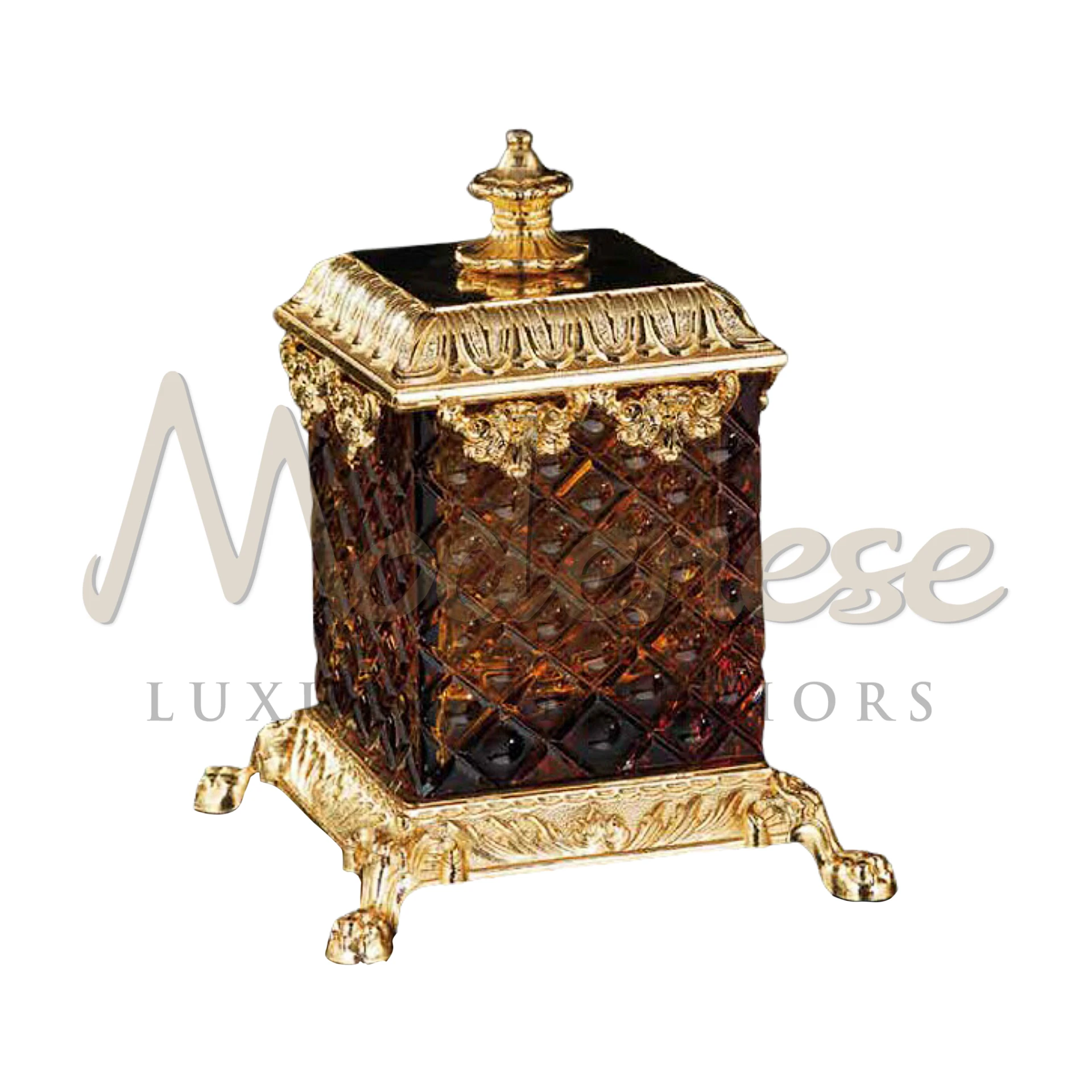 Handcrafted Royal Crystal Box, epitome of luxury and classic design, ideal for baroque and elegant interior settings.