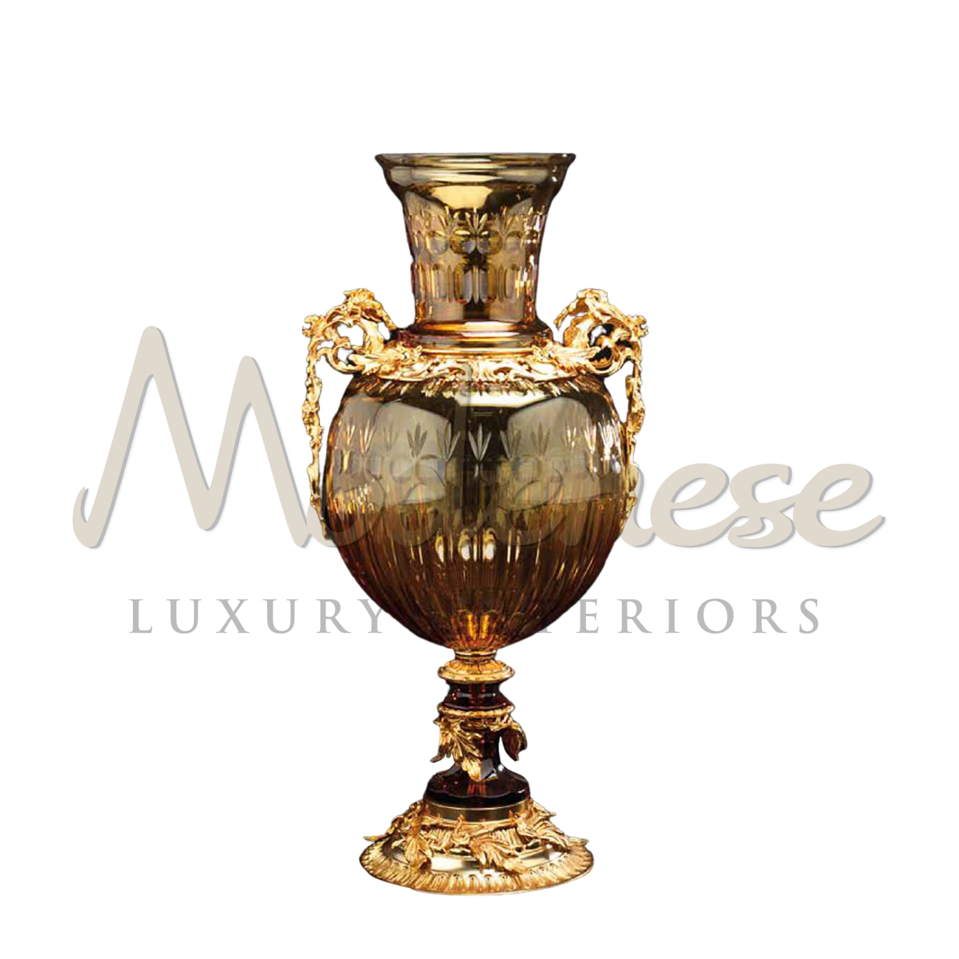Modenese Traditional Stylish Glass Vase, crafted with attention to detail in crystal or Murano glass, perfect for luxurious interior design.







