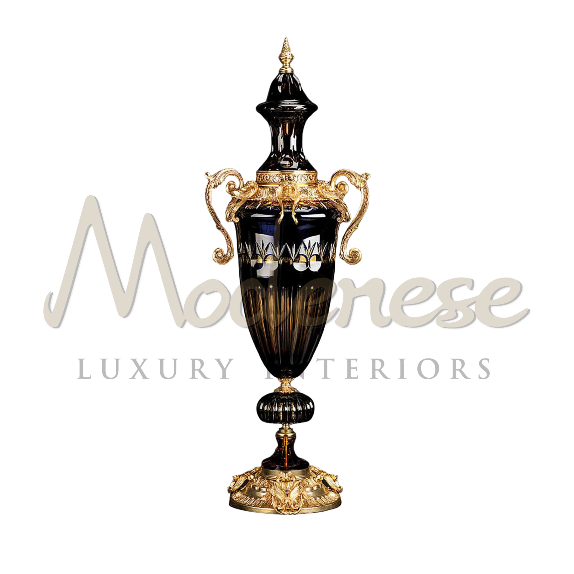 Classical Italian Tall Amphora by Modenese, melding ancient grace with Italian elegance, ideal for sophisticated luxury interiors.