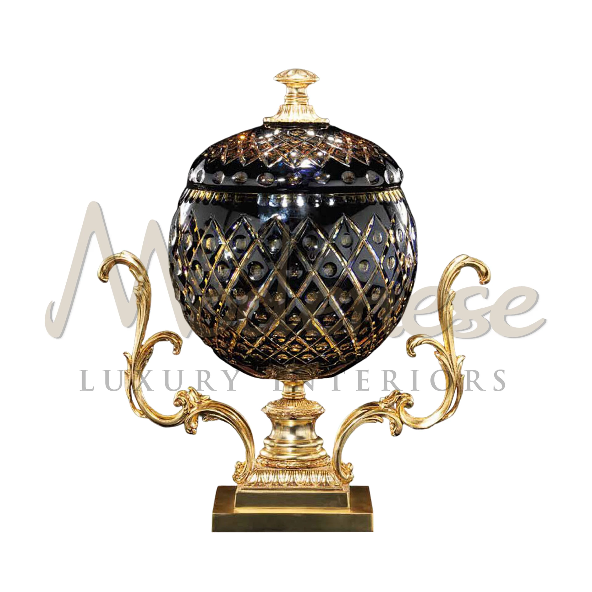 Classical Round Bowl from Modenese, crafted in Murano glass or crystal, with intricate details for a luxurious interior.