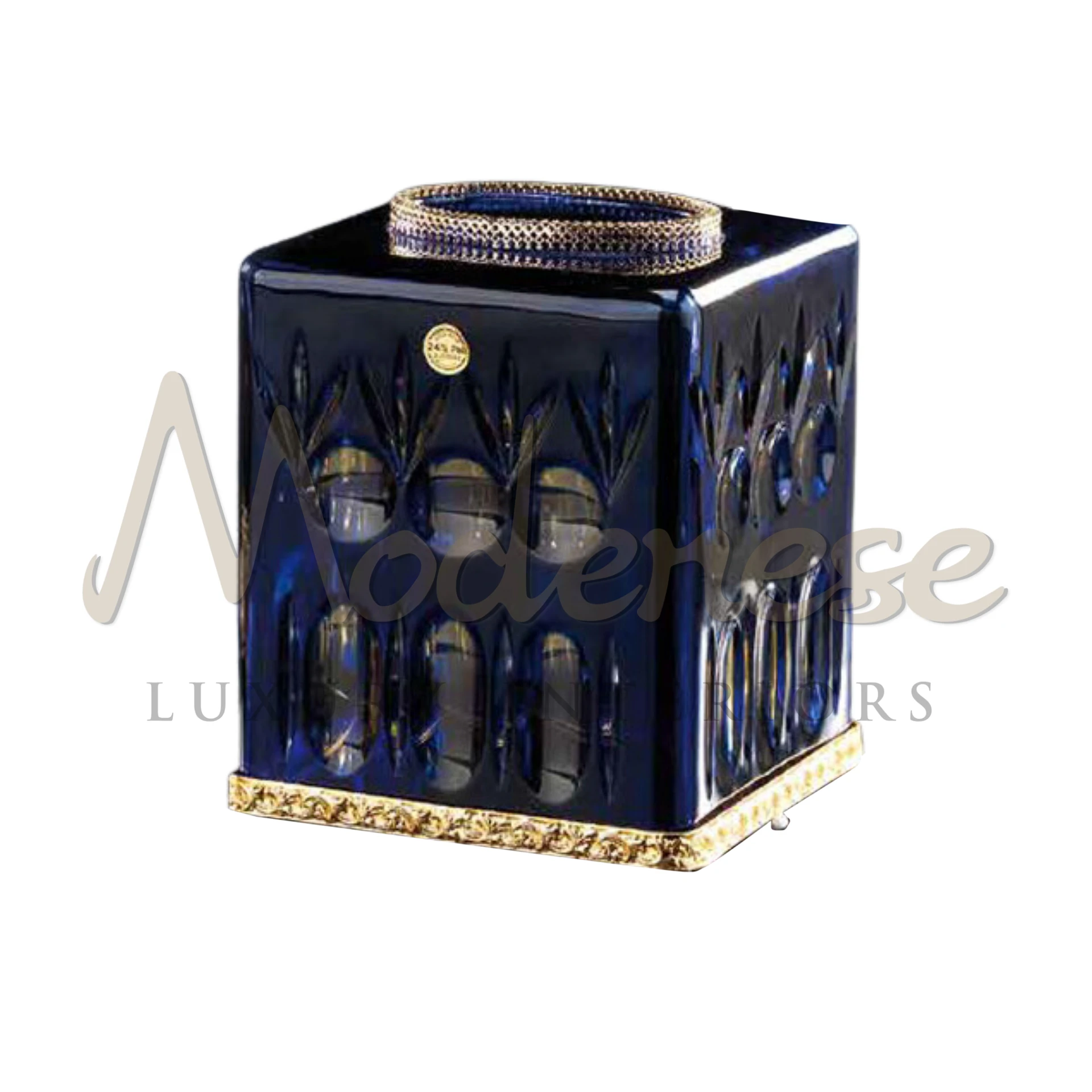 Traditional Dark Glass Box with intricate detailing, a high-quality piece that enhances the classic luxury of any interior.