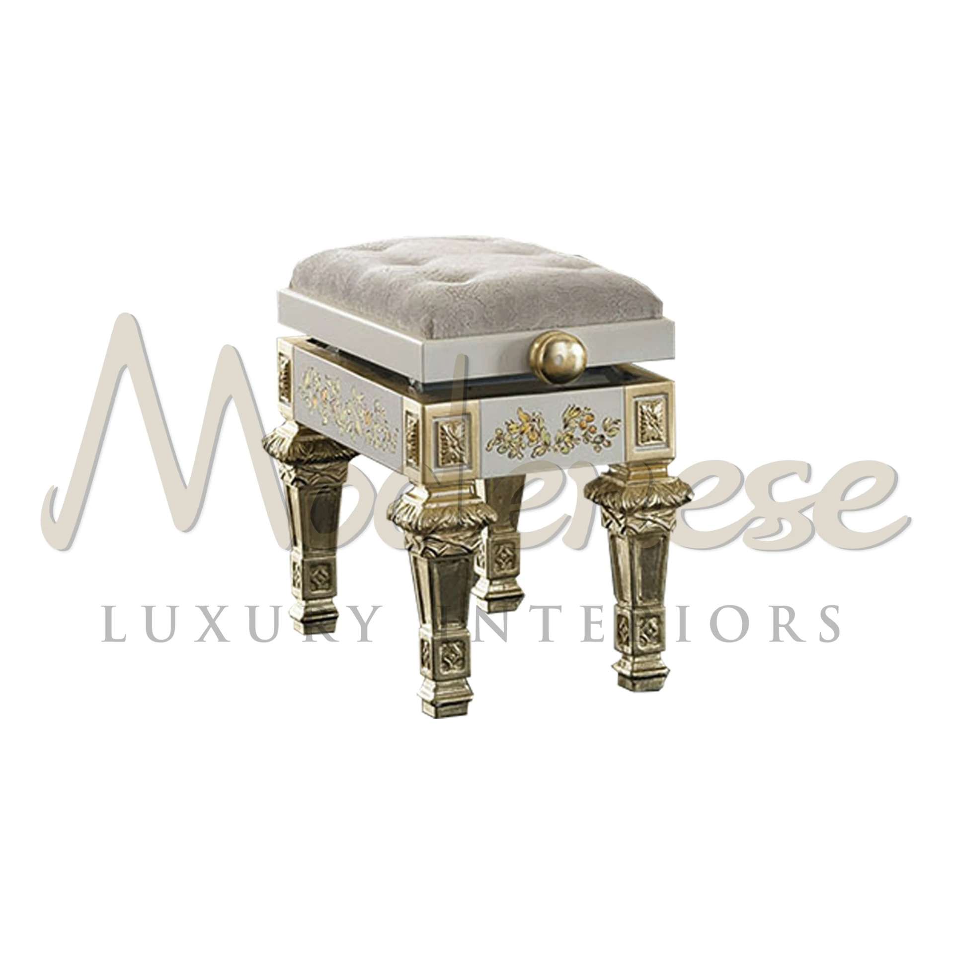 Opulent Gold Leaf Piano Stool: Elevate Your Music Room