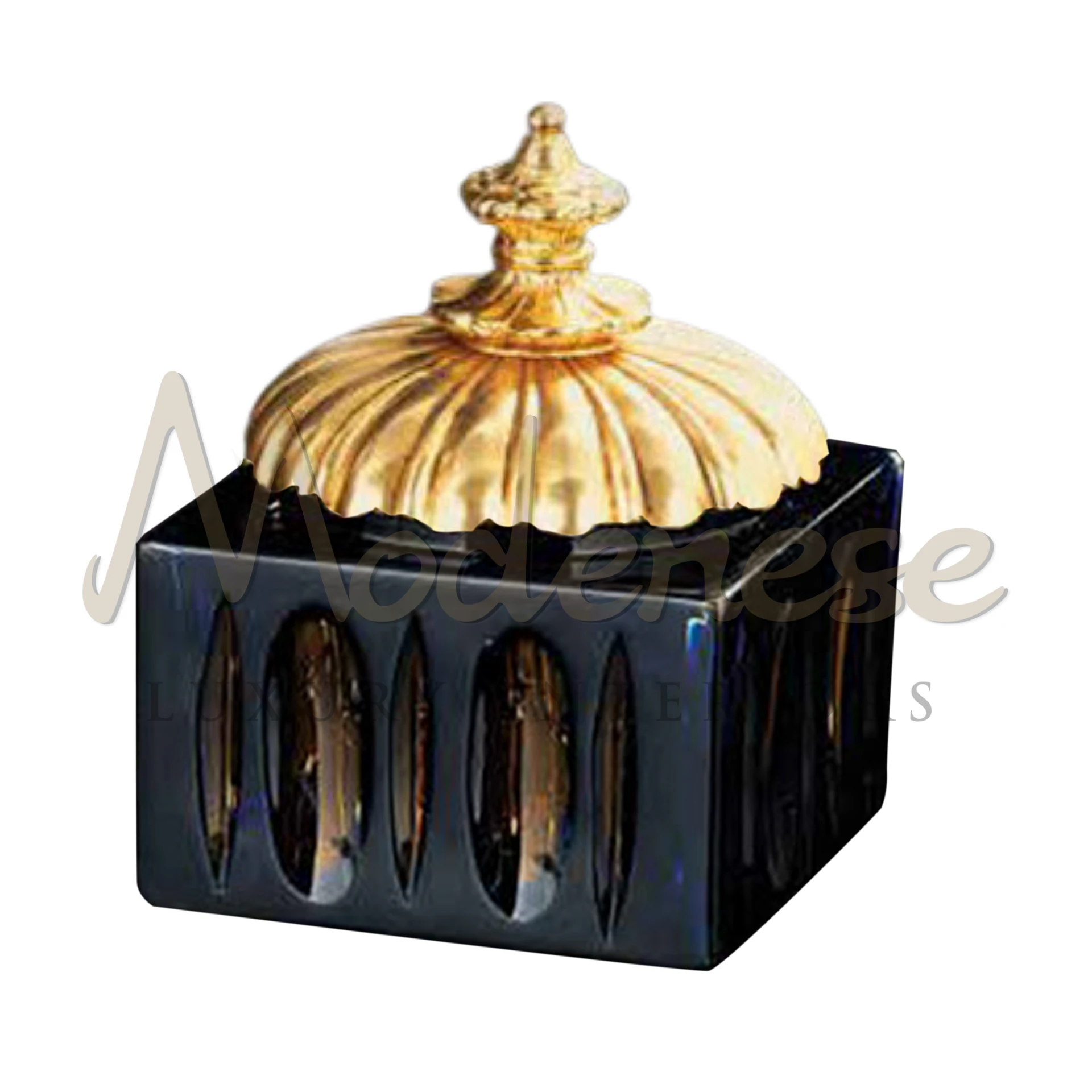 Royal Dark Glass Box by Modenese, high-quality and sophisticated, perfect for adding luxurious elegance to any interior design.